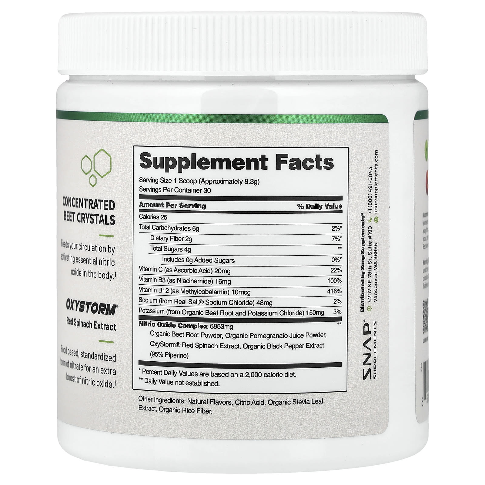 Snap Supplements Nitric Oxide – Apple – 250 g — photo 2 sur 2
