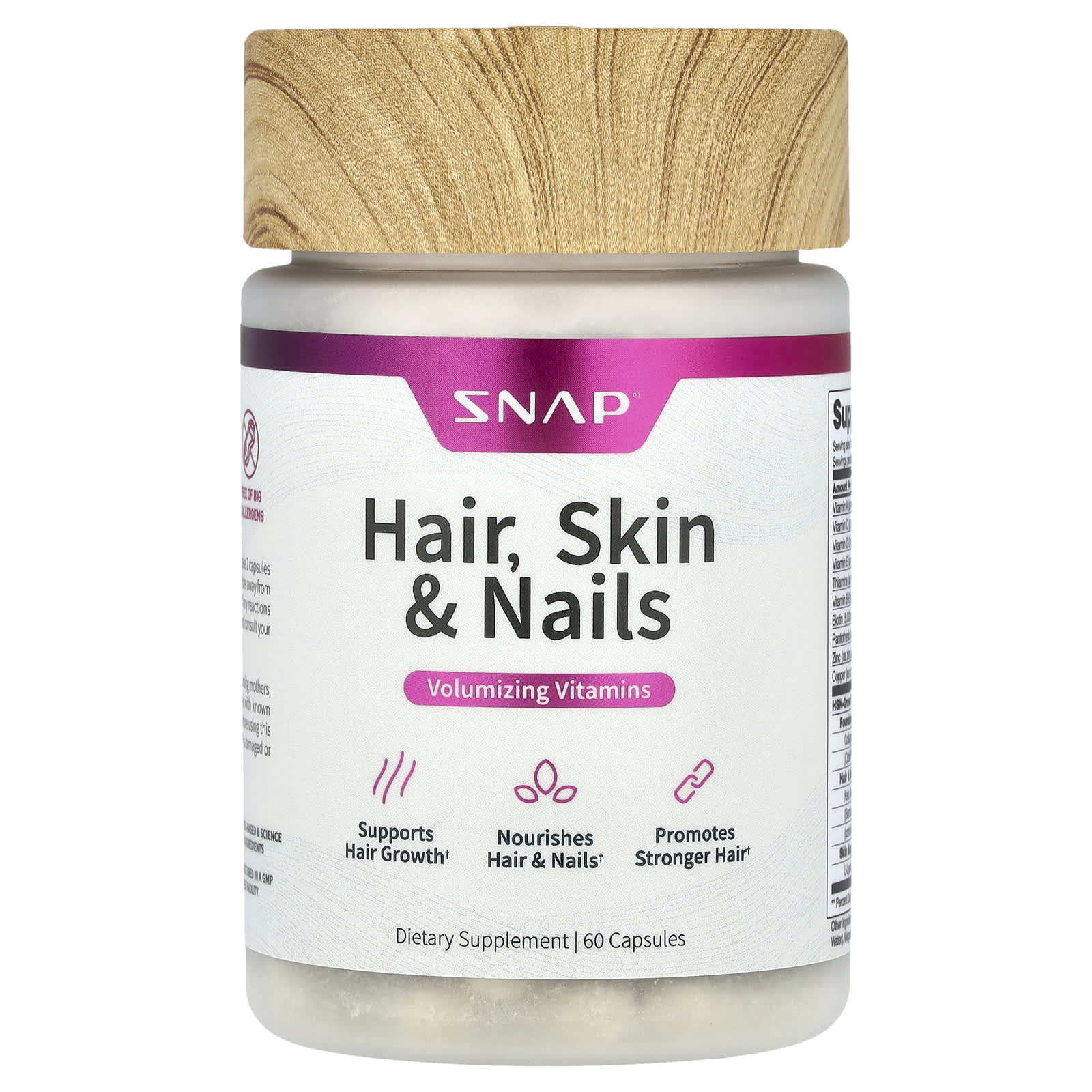 Snap Supplements Hair, Skin & Nails – 60 gélules — Tunisie