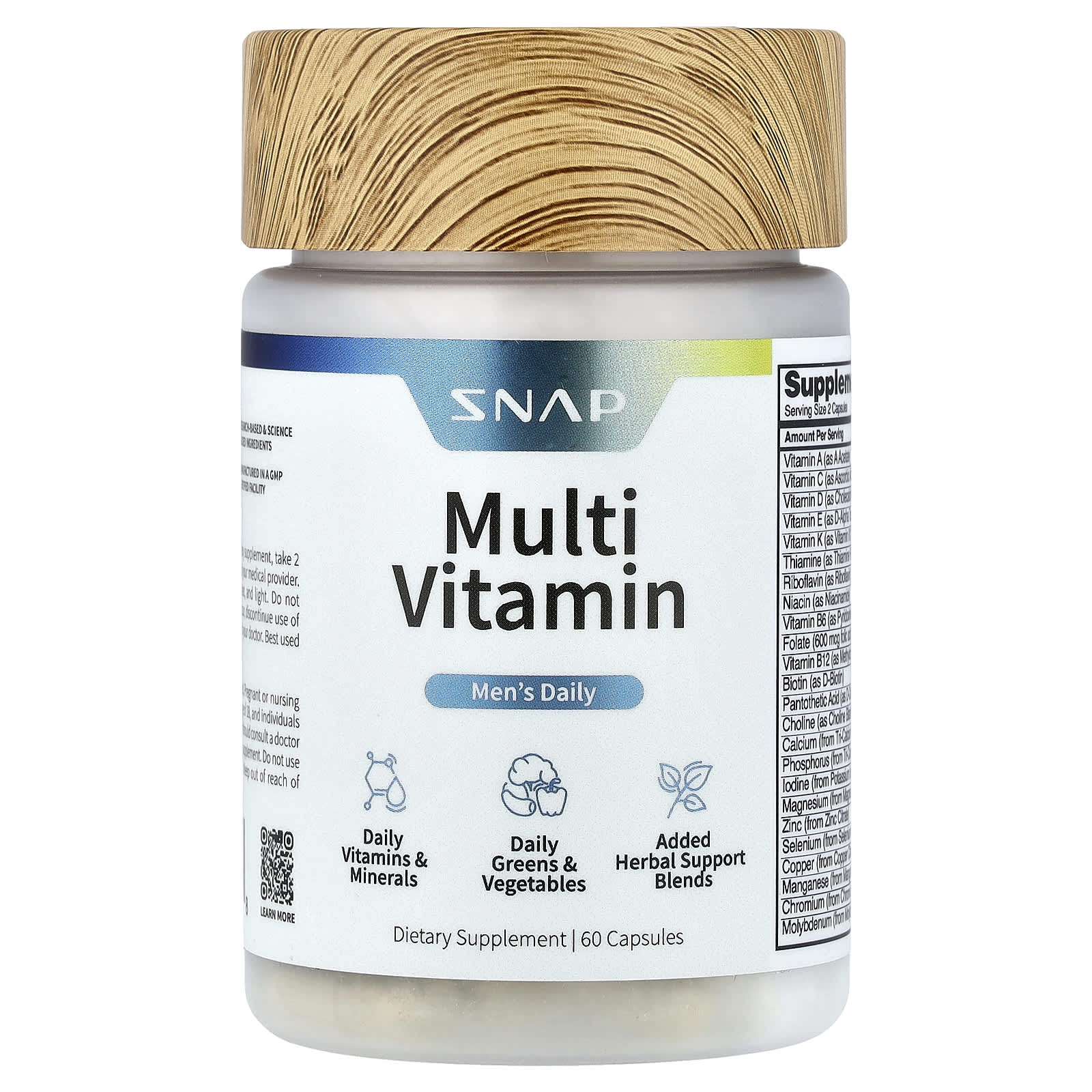 Snap Supplements Men's Daily, Multi Vitamin – 60 gélules — Tunisie