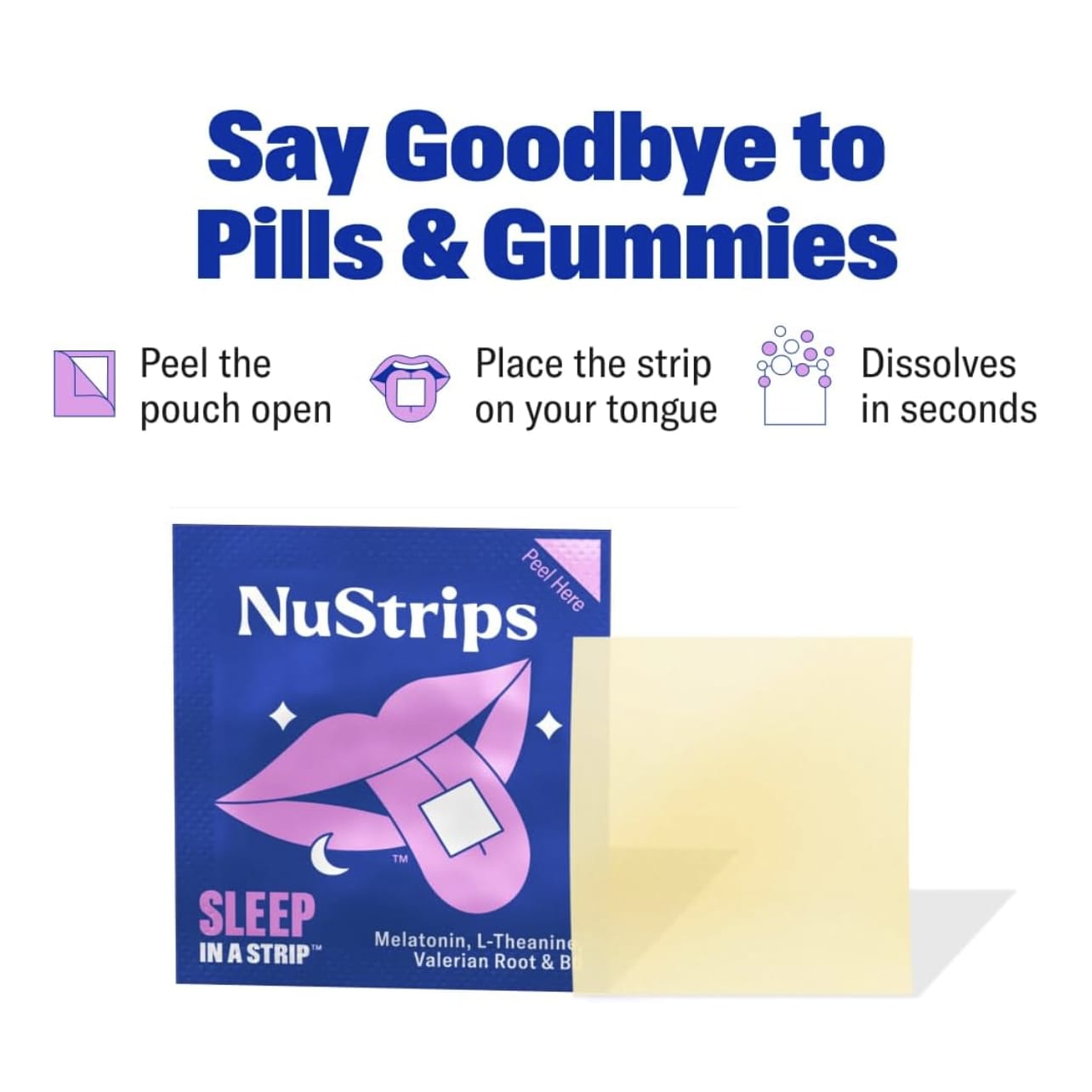 NuStrips Sleep In A Strip, 30 Strips – Dreamy Blueberry — étiquette 3