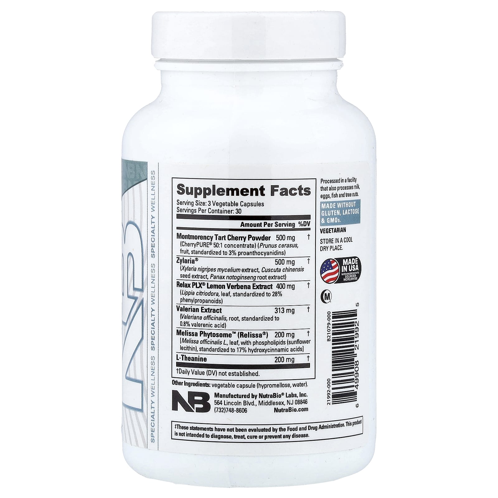 NutraBio Sleep, Melatonin Free – 90 gélules — photo 2 sur 2