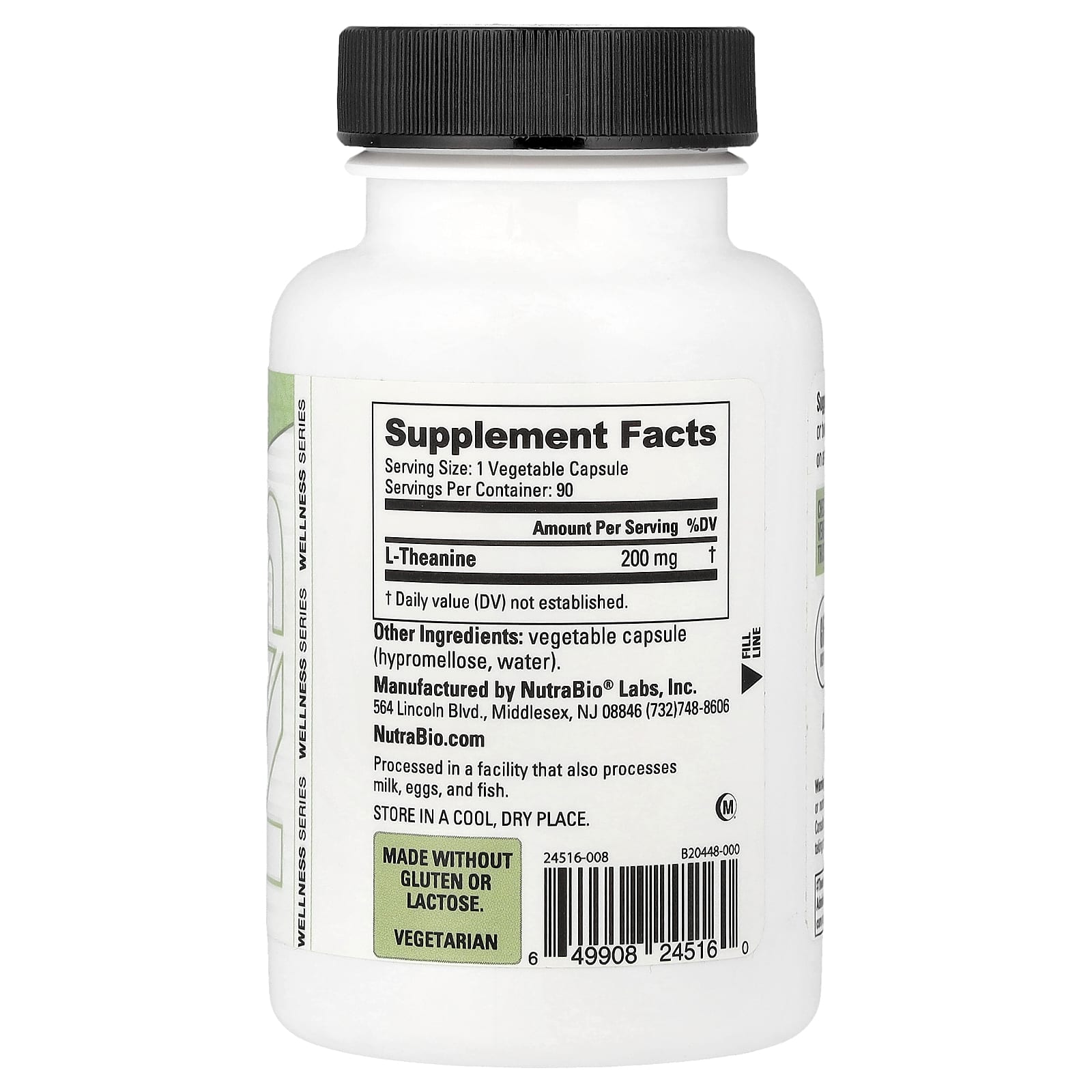 NutraBio L-Theanine – 90 gélules — photo 2 sur 2