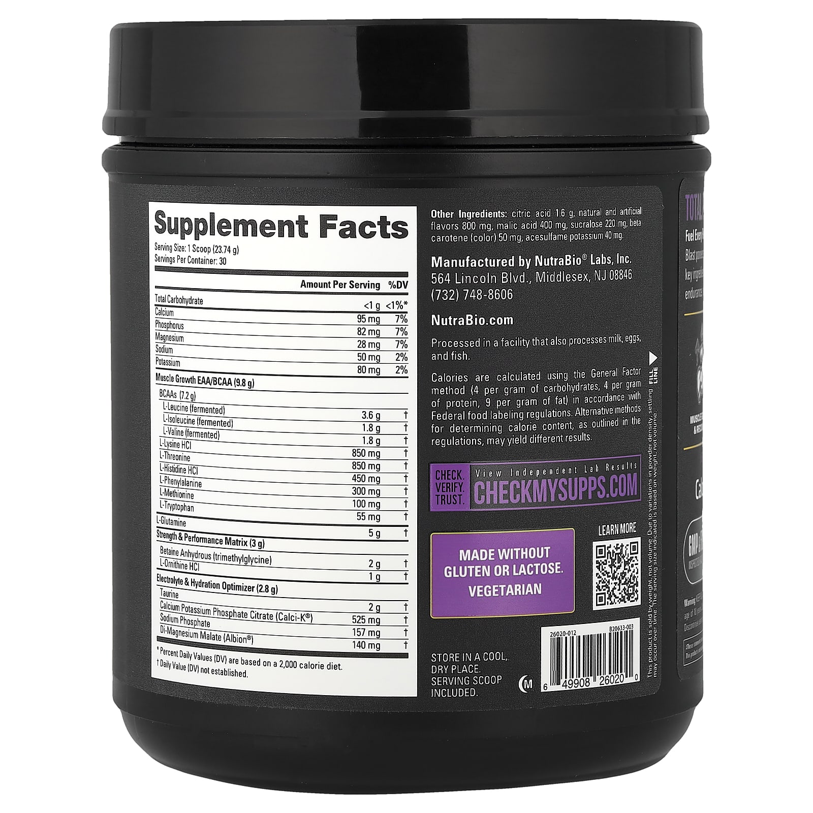 NutraBio Intra Blast, Advanced Intra-Workout – Passion Fruit – 712 g — photo 2 sur 2