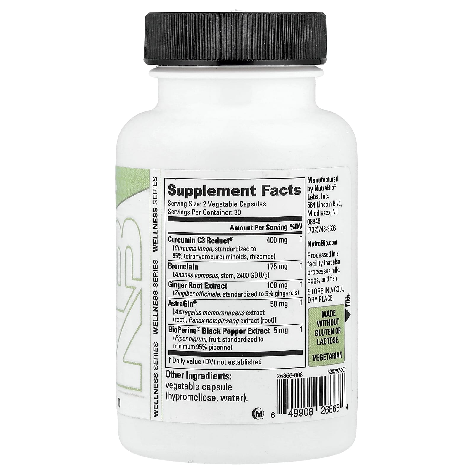 NutraBio Curcumin Advanced – 60 gélules — photo 2 sur 2