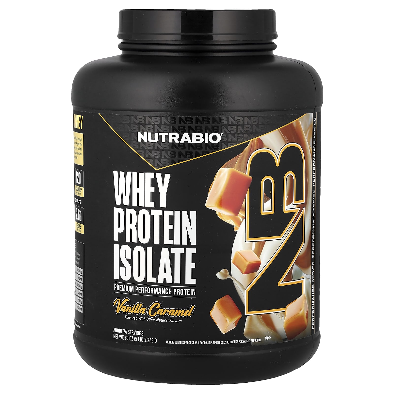 NutraBio Whey Protein Isolate – Vanilla Caramel – 2268 g — Tunisie