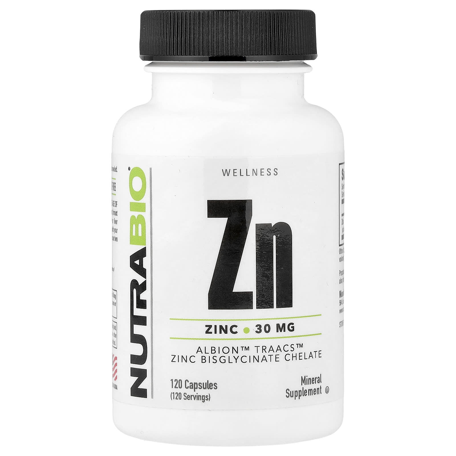 NutraBio Zinc – 120 gélules — Tunisie