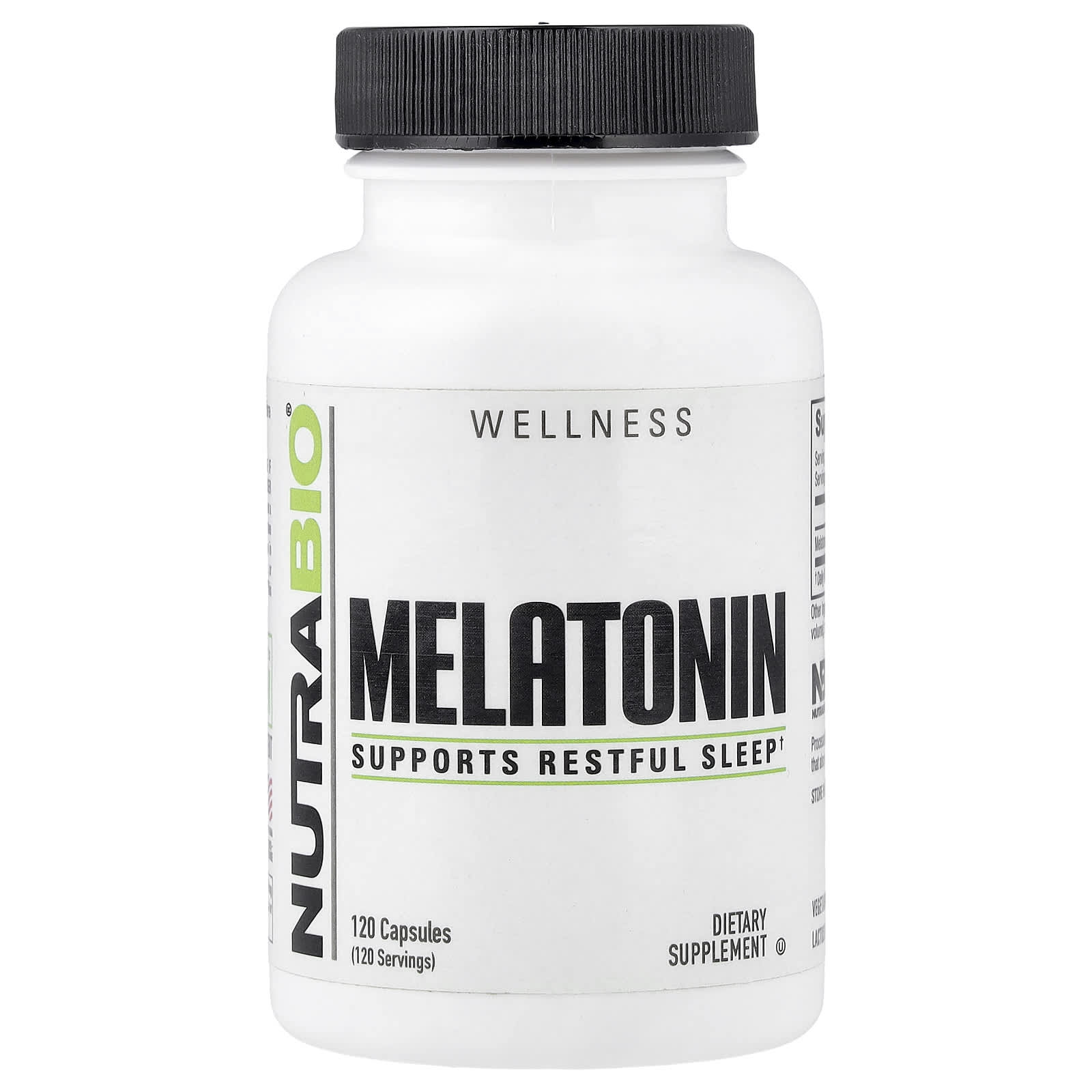 NutraBio Melatonin – 120 gélules — Tunisie