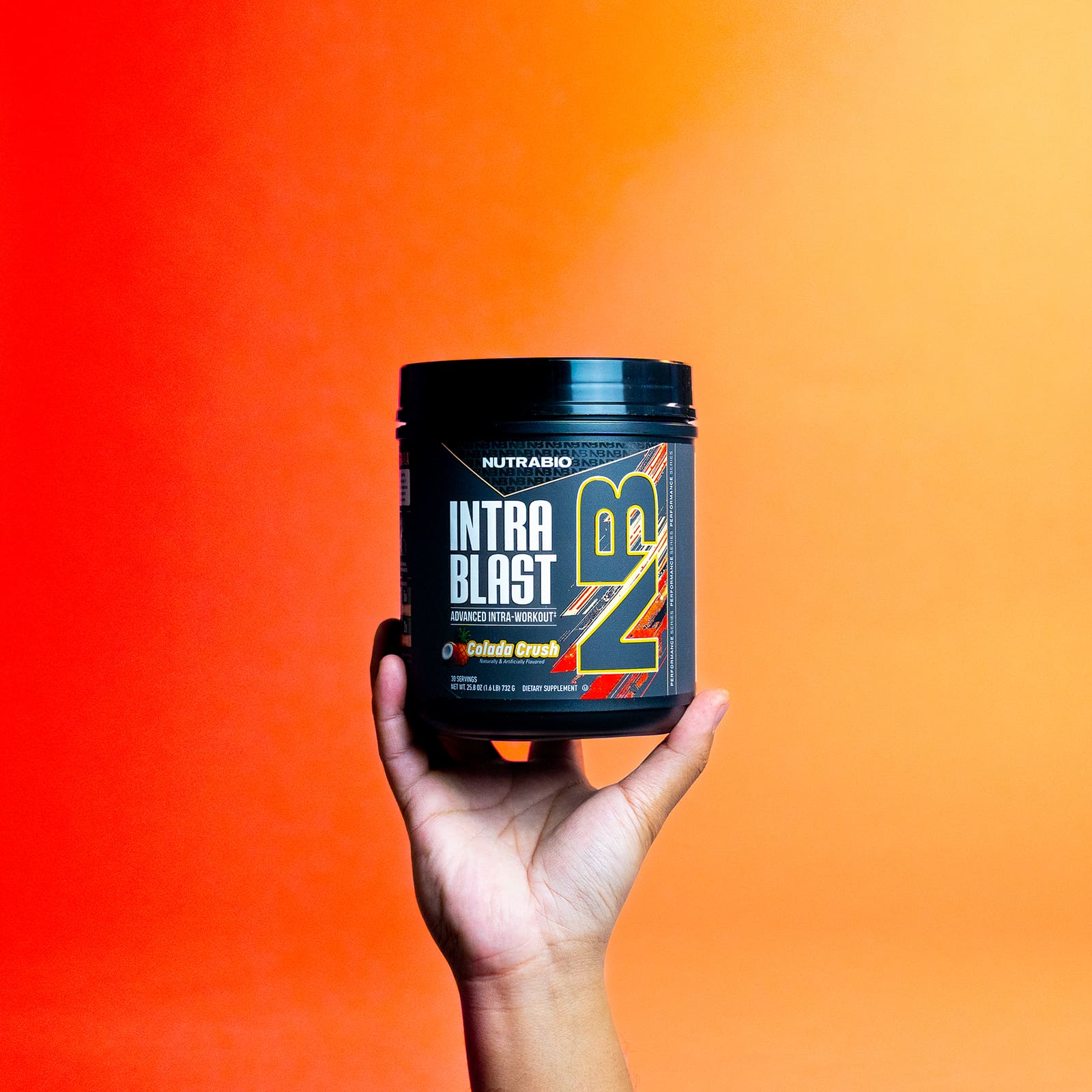 NutraBio Intra Blast, Advanced Intra-Workout, Colada Crush – 732 g — étiquette 3