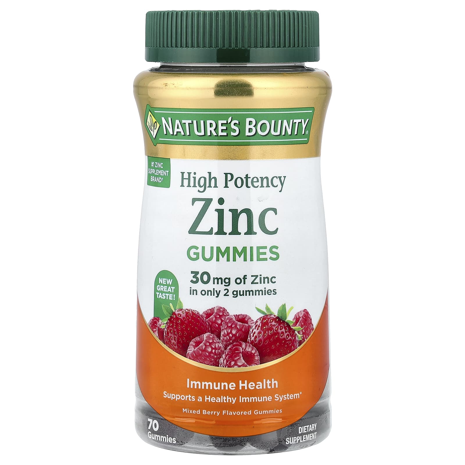 Nature's Bounty Zinc Gummies, High Potency – Mixed Berry – 70 gommes — Tunisie