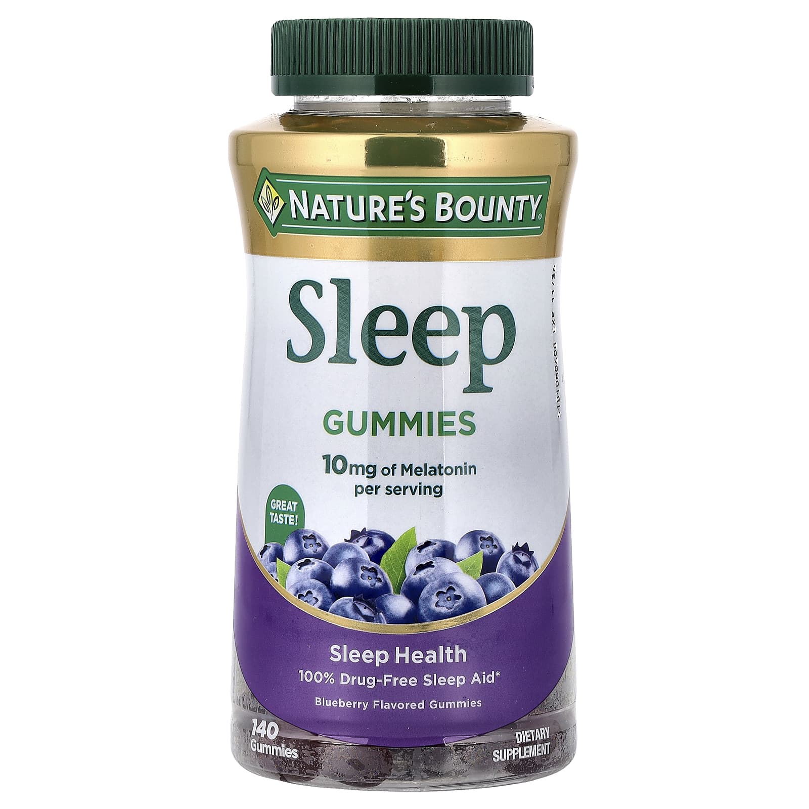 Nature's Bounty Sleep Gummies – Blueberry – 140 gommes — Tunisie