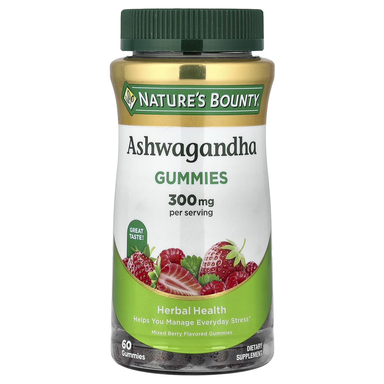 Nature's Bounty Ashwagandha Gummies – Mixed Berry – 60 gommes — Tunisie