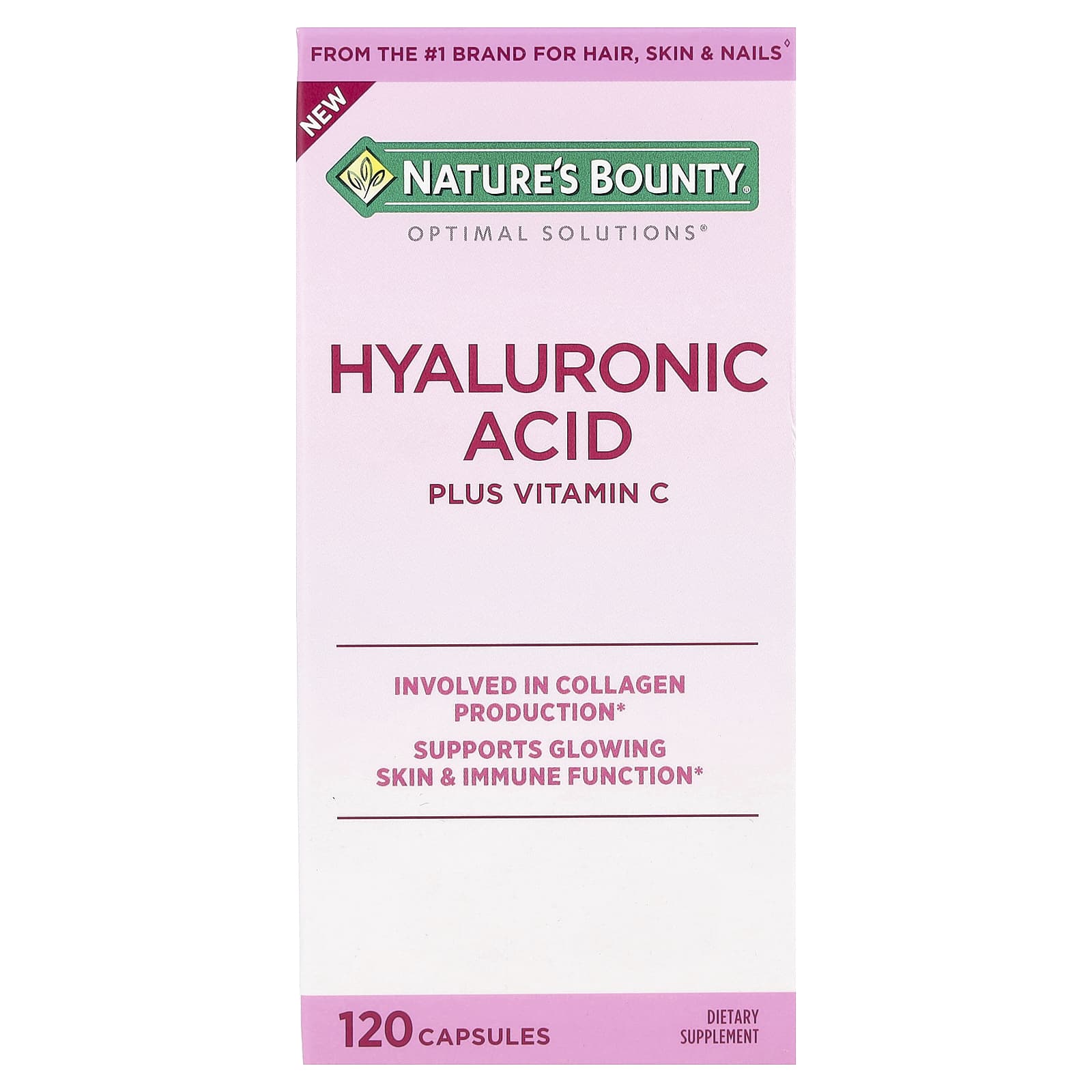 Nature's Bounty Optimal Solutions, Hyaluronic Acid Plus Vitamin C – 120 gélules — Tunisie