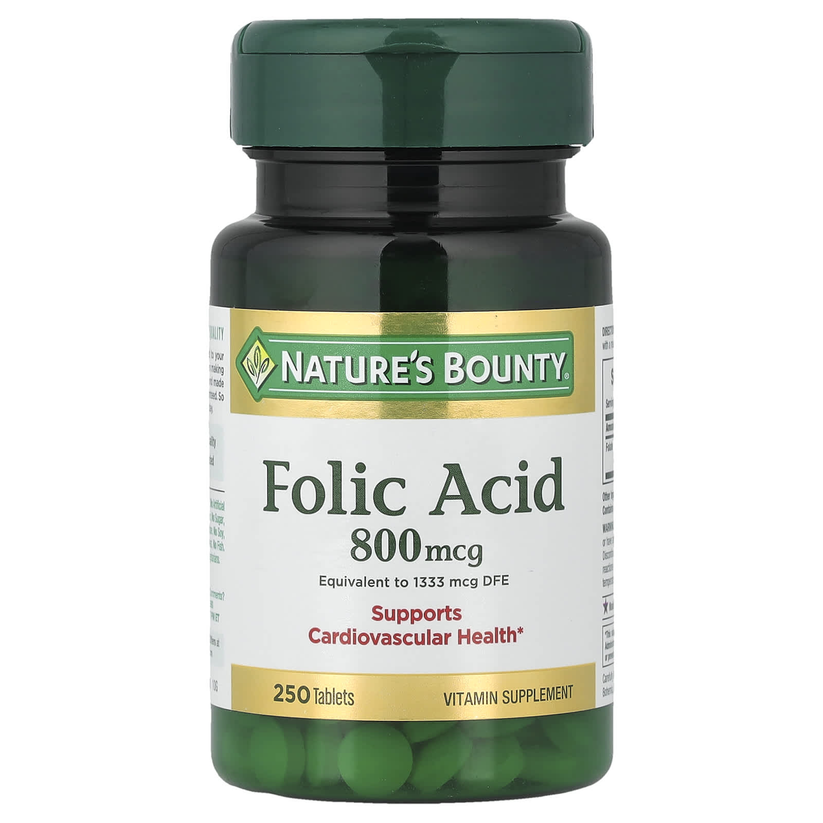 Nature's Bounty Folic Acid – 250 comprimés — Tunisie