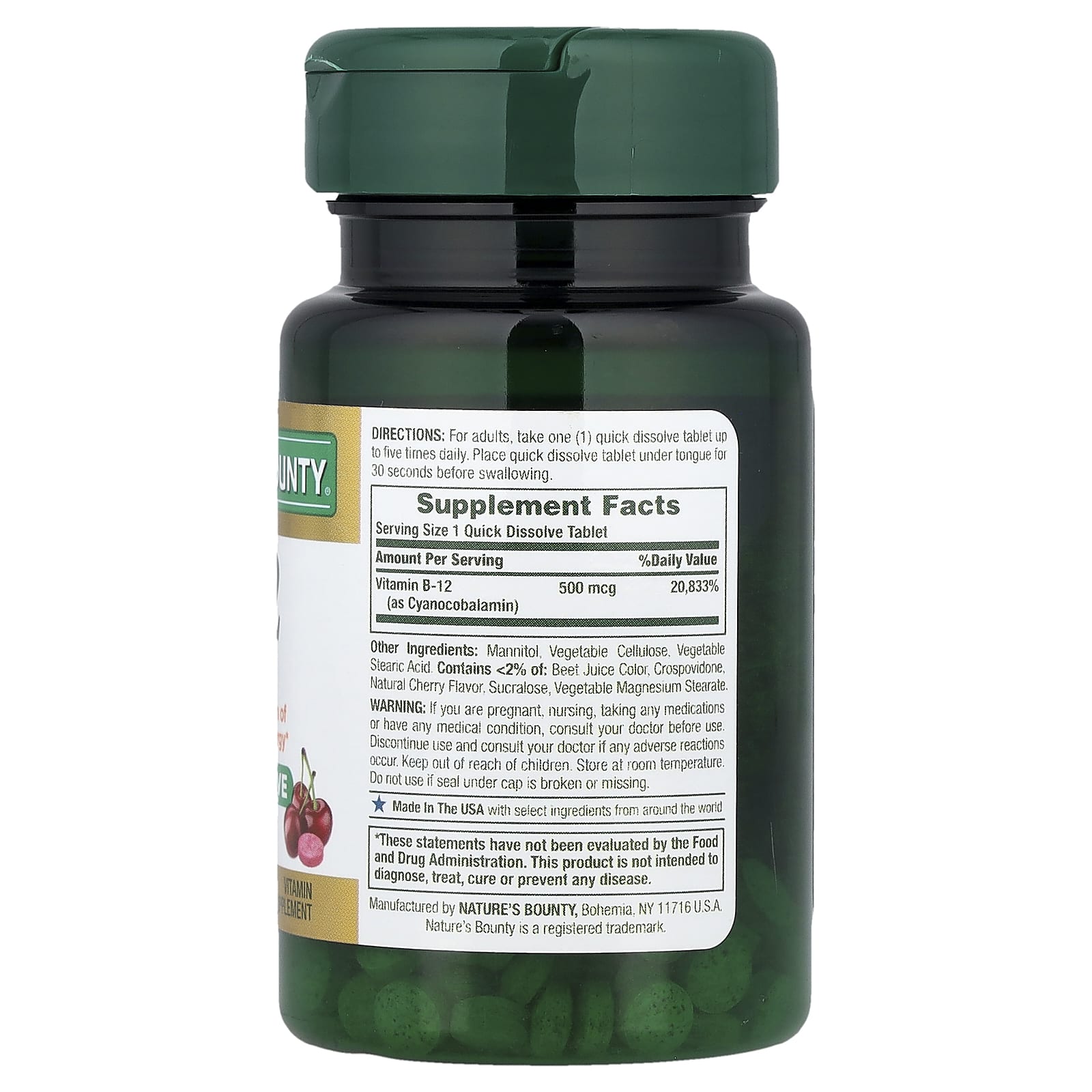 Nature's Bounty Vitamin B-12 – Cherry – 500 µg — photo 2 sur 2