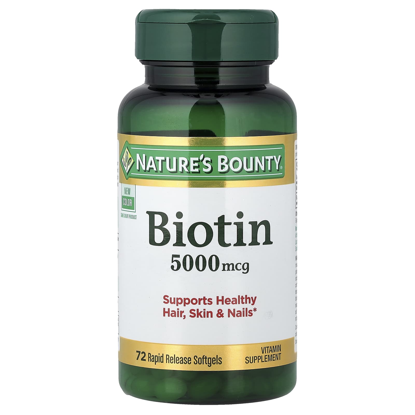 Nature's Bounty Biotin – 72 capsules molles – 5000 µg — Tunisie