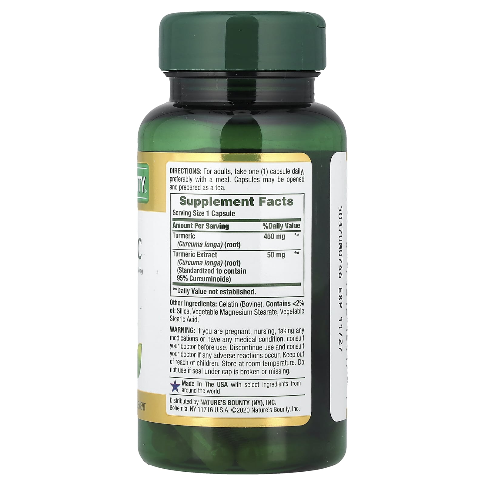 Nature's Bounty Turmeric – 60 gélules — photo 2 sur 2
