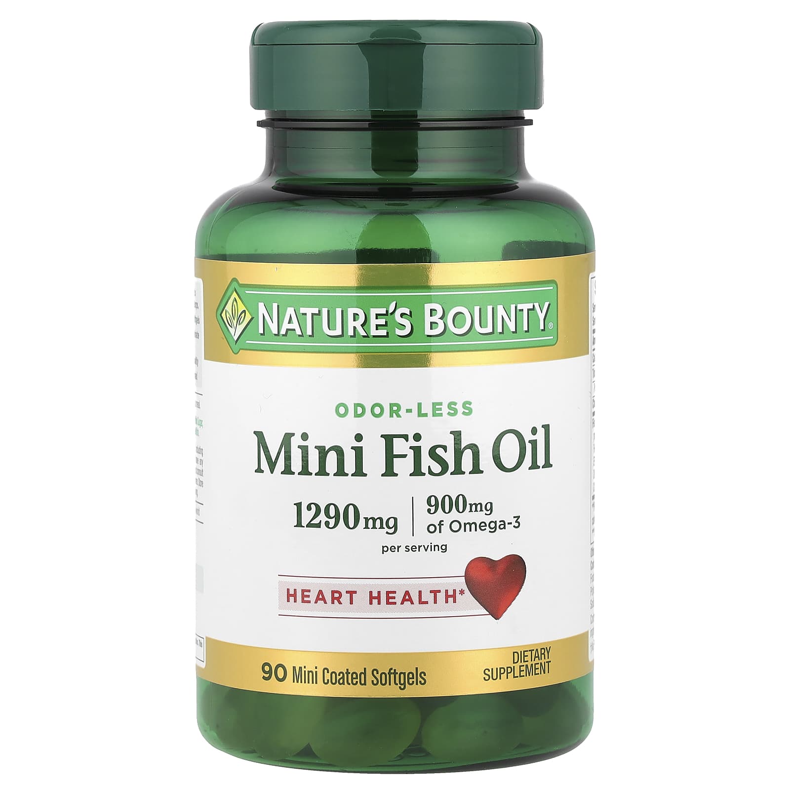 Nature's Bounty Mini Fish Oil, Odor-Less, 90 Mini Coated Softgels (645 mg per Softgel) — Tunisie