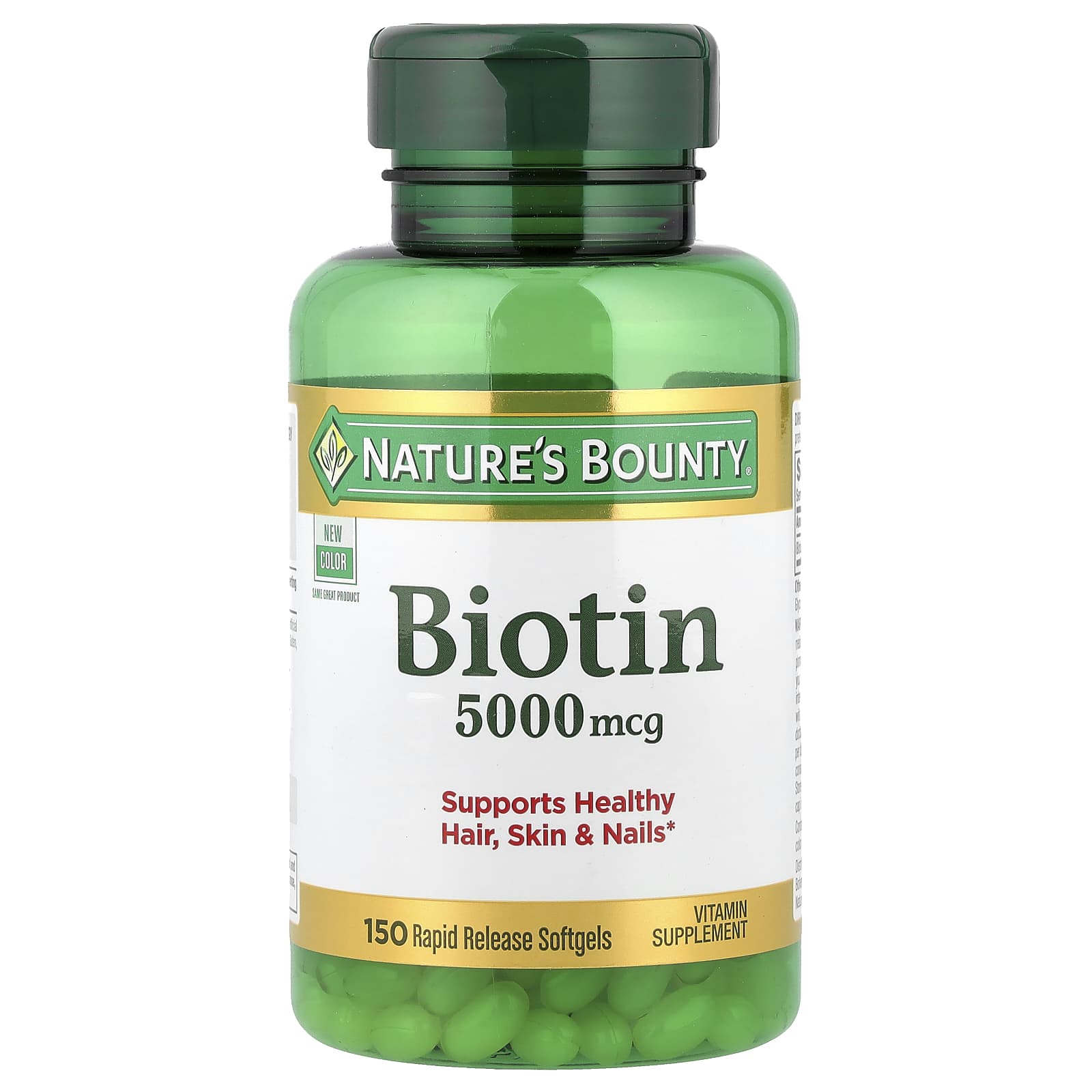 Nature's Bounty Biotin – 150 capsules molles – 5000 µg — Tunisie