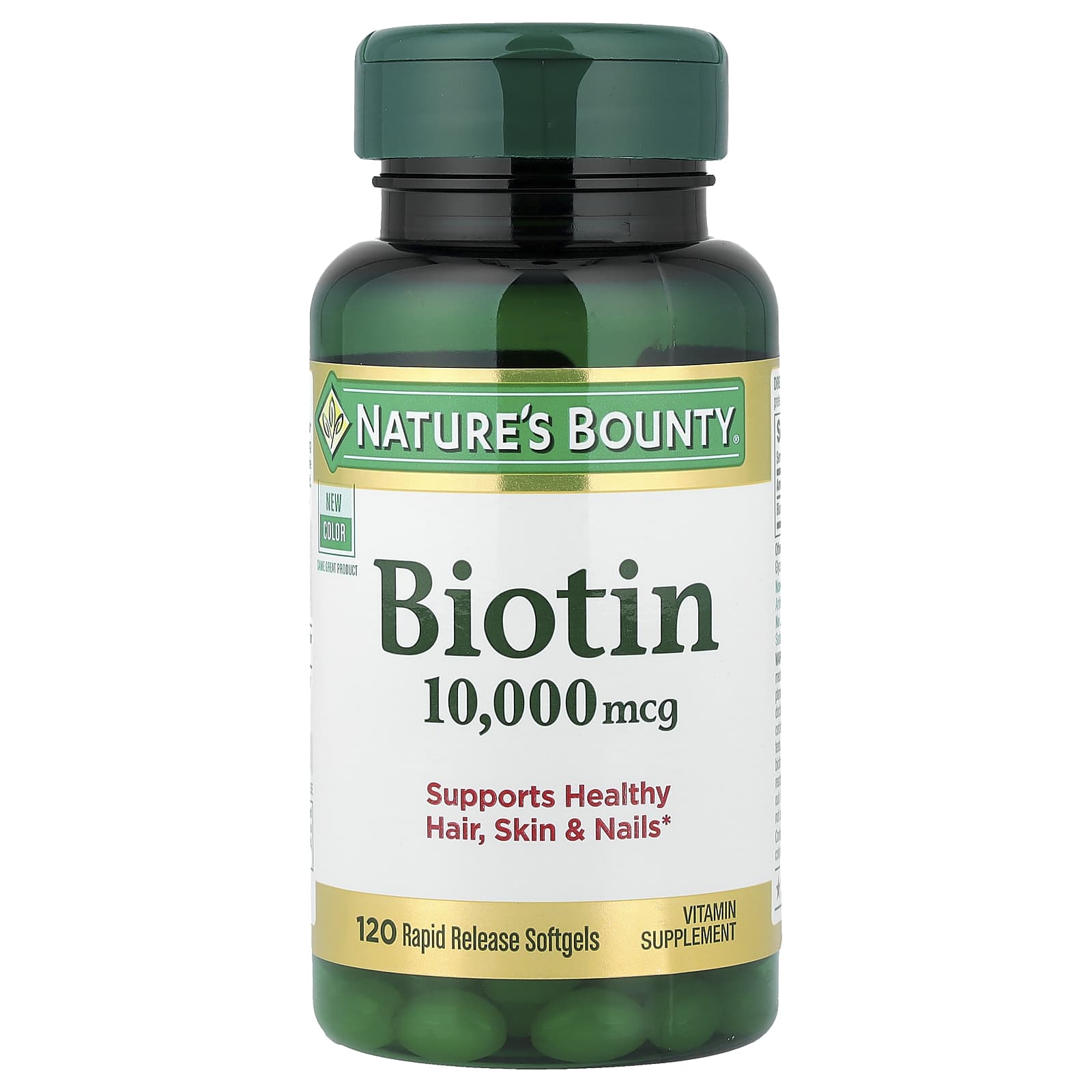 Nature's Bounty Biotin – 120 capsules molles – 10000 µg — Tunisie