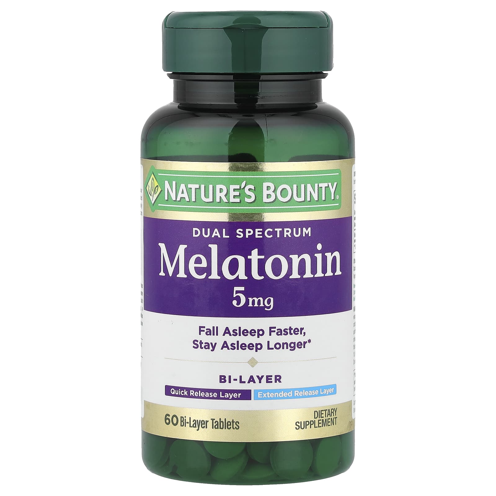 Nature's Bounty Dual Spectrum, Melatonin – 5 mg — Tunisie