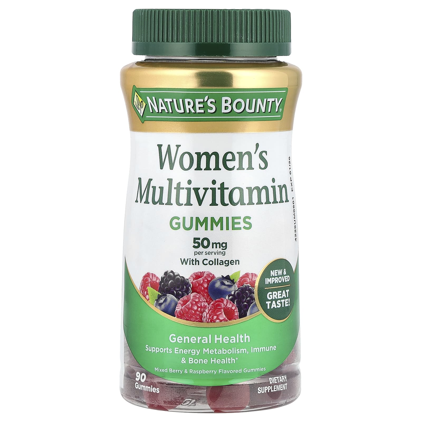 Nature's Bounty Women's Multivitamin Gummies – Mixed Berry & Raspberry – 90 gommes — Tunisie