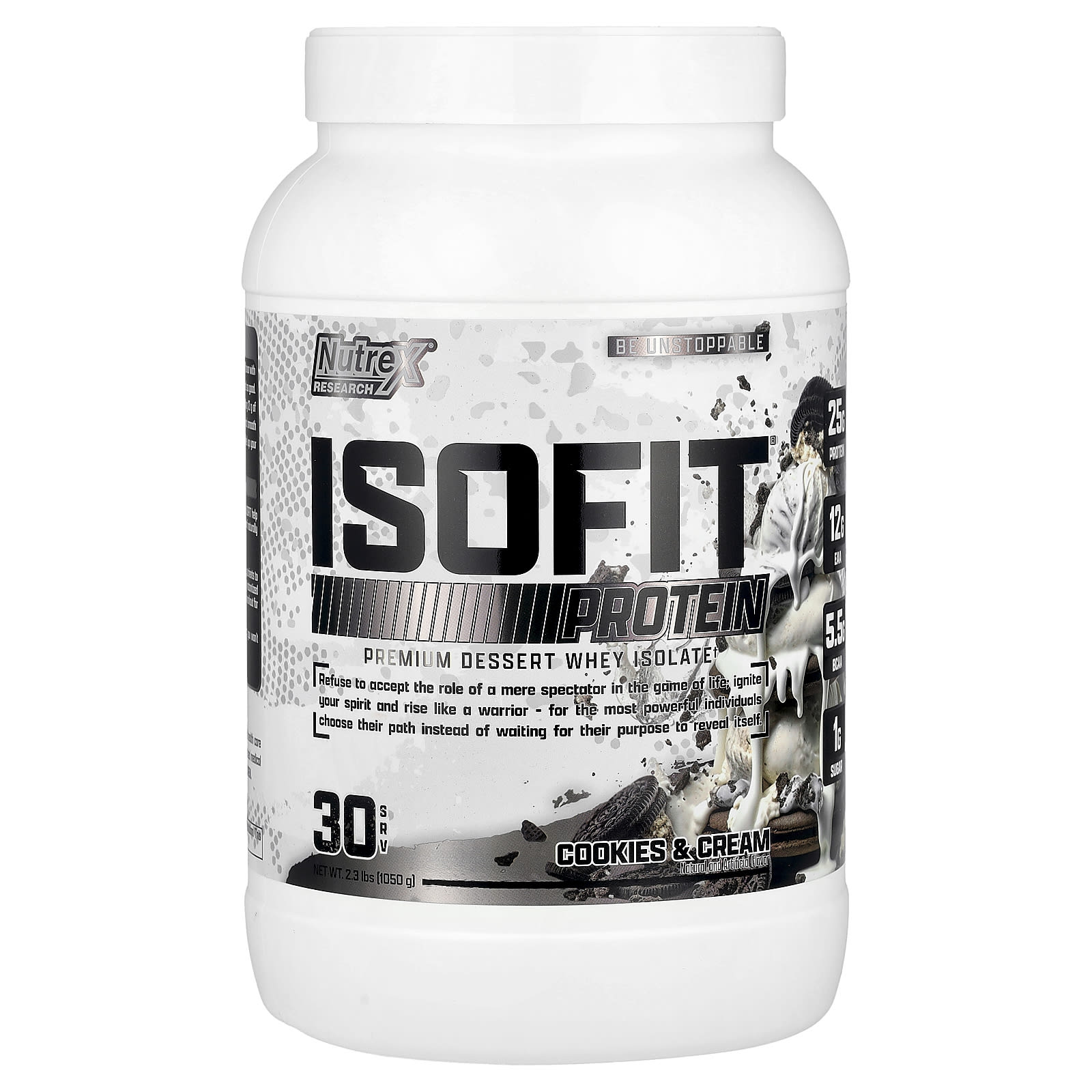 Nutrex Research IsoFit Protein, Premium Dessert Isolate – Cookies & Cream – 1050 g — Tunisie