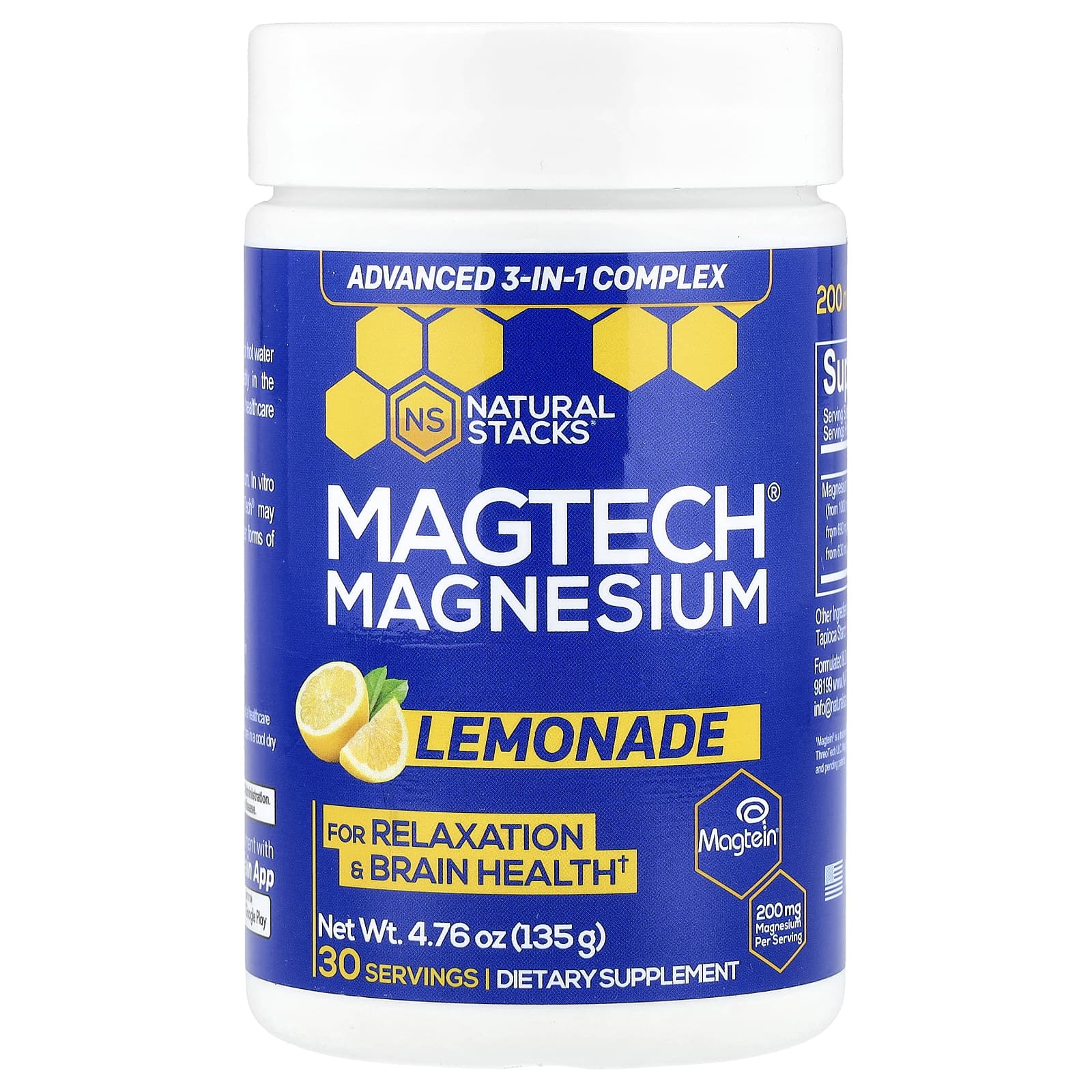 Natural Stacks MagTech Magnesium – Lemonade – 135 g — Tunisie