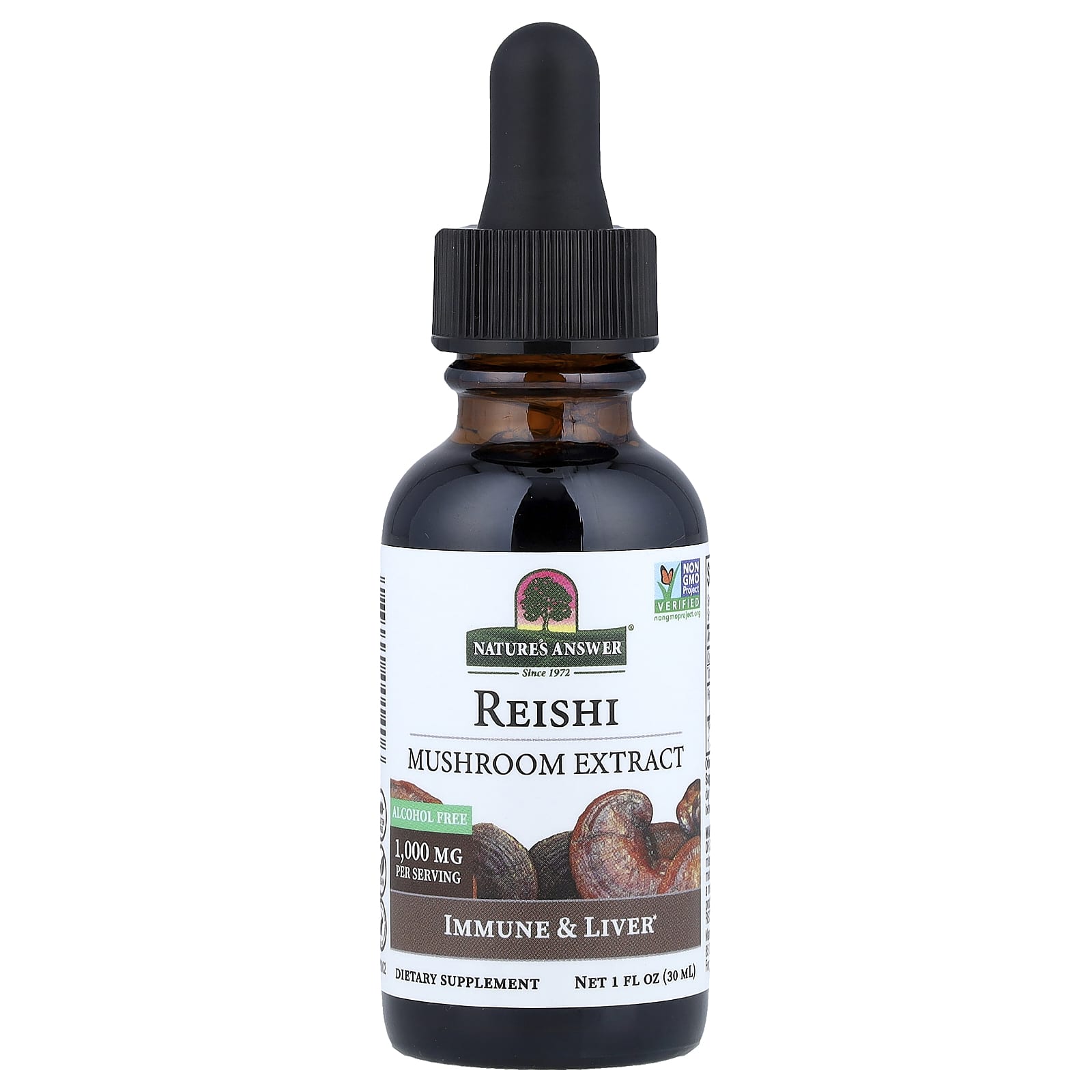 Nature's Answer Reishi, Mushroom Extract, Alcohol Free – 30 ml — étiquette 1