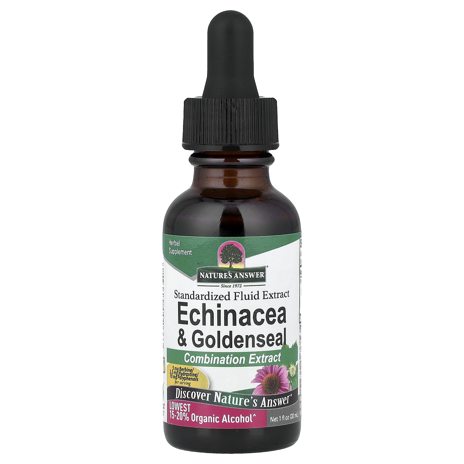 Nature's Answer Echinacea & Goldenseal, Standardized Fluid Extract – 30 ml — Tunisie