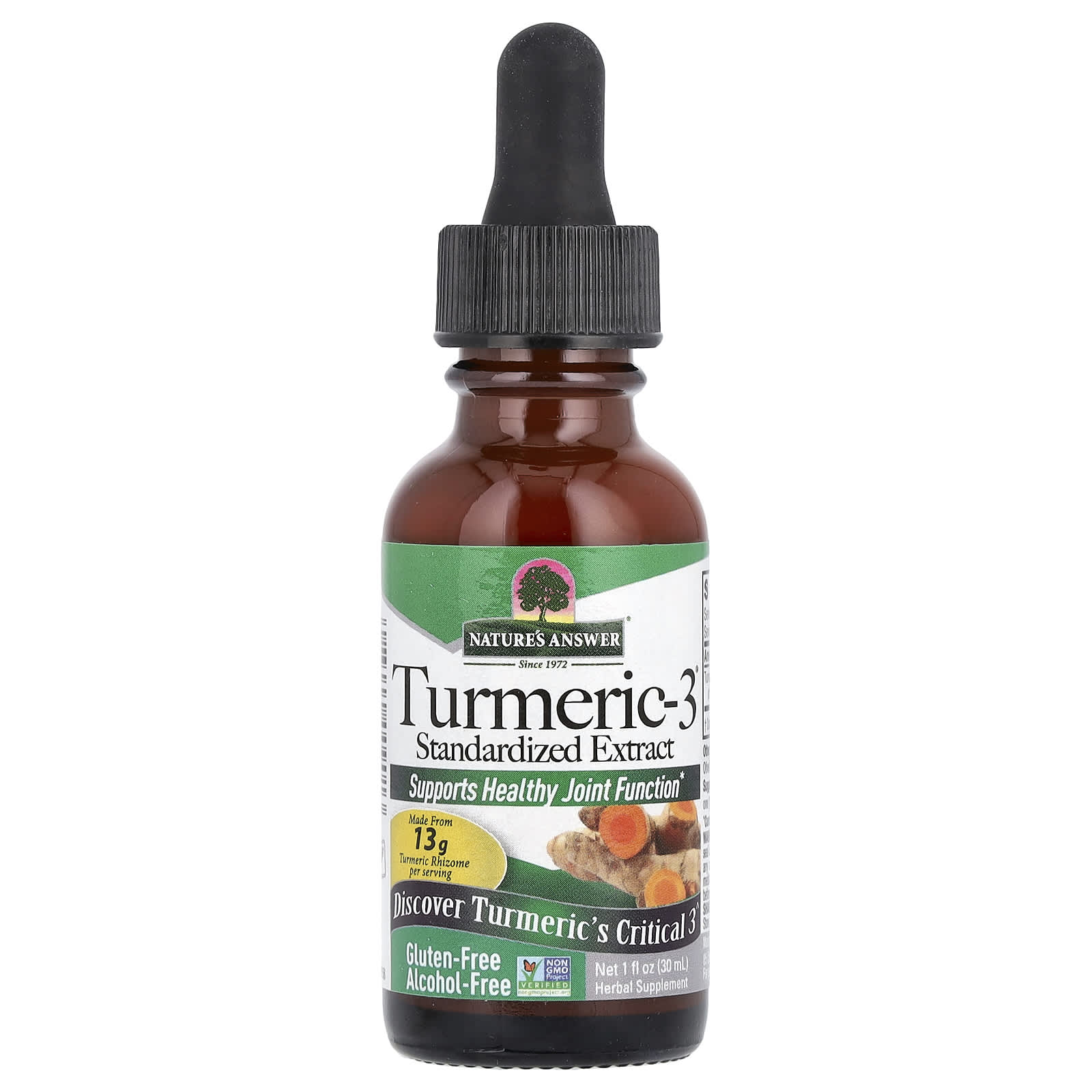 Nature's Answer Turmeric-3, Alcohol-Free – 30 ml — étiquette 1