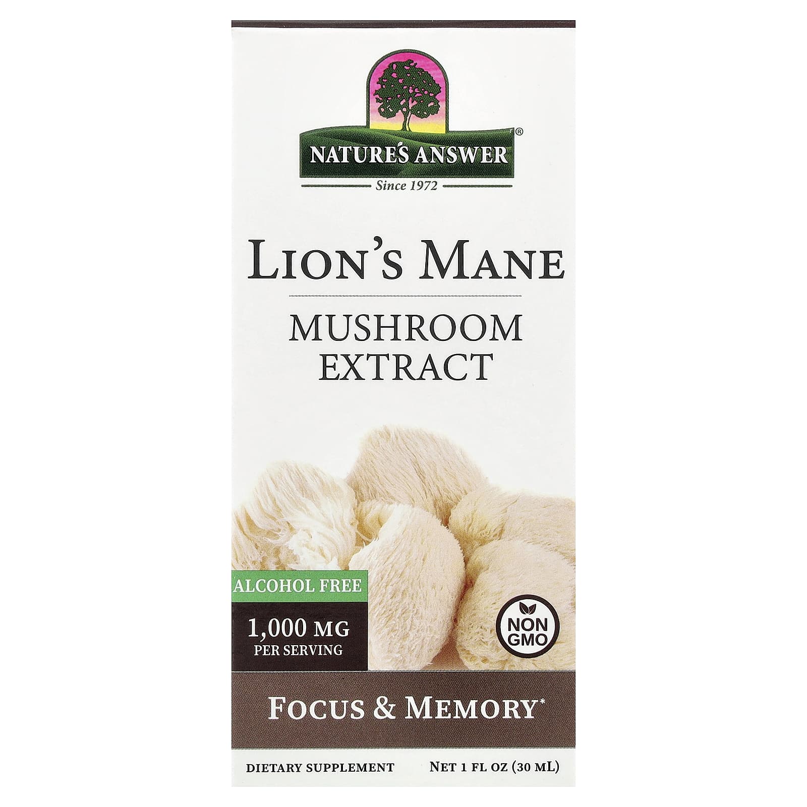 Nature's Answer Lion's Mane, Mushroom Extract, Alcohol Free – 30 ml — Tunisie
