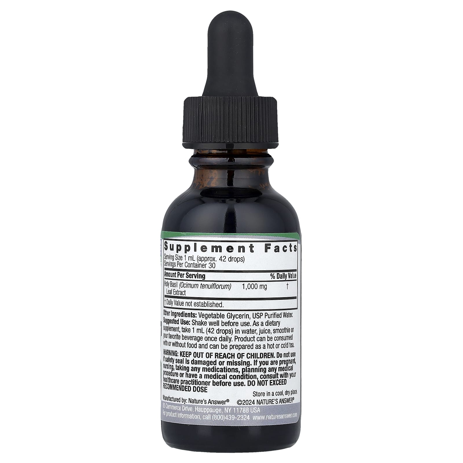 Nature's Answer Holy Basil, Alcohol Free – 30 ml — photo 2 sur 2