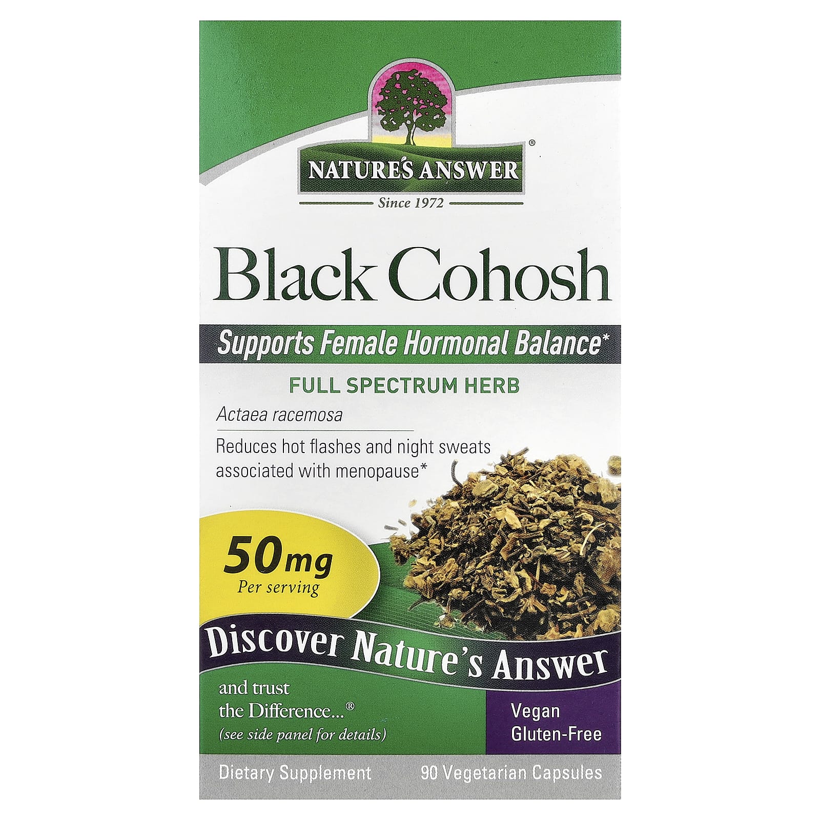 Nature's Answer Black Cohosh, Full Spectrum Herb – 90 gélules végétales — Tunisie