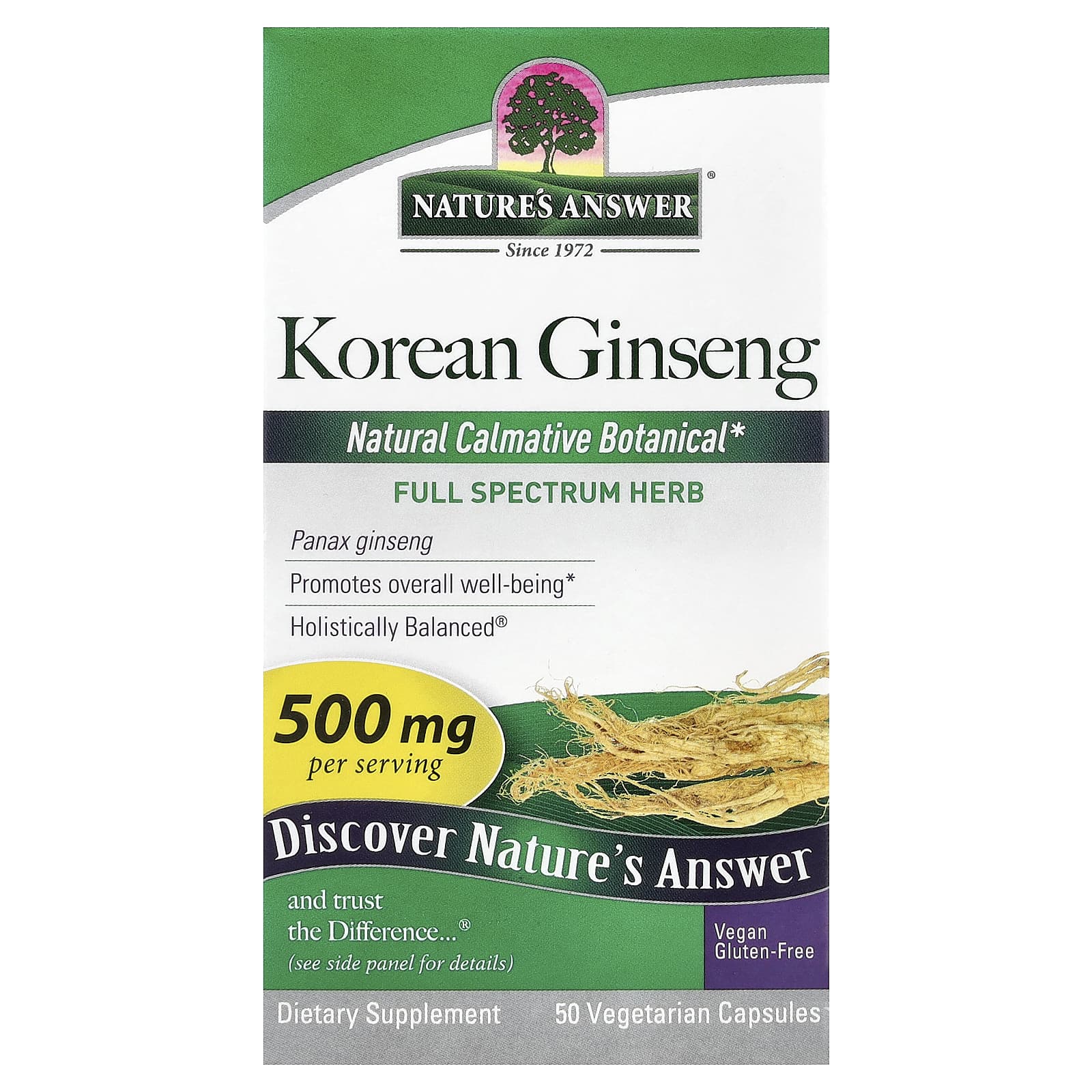 Nature's Answer Korean Ginseng – 50 gélules végétales — Tunisie