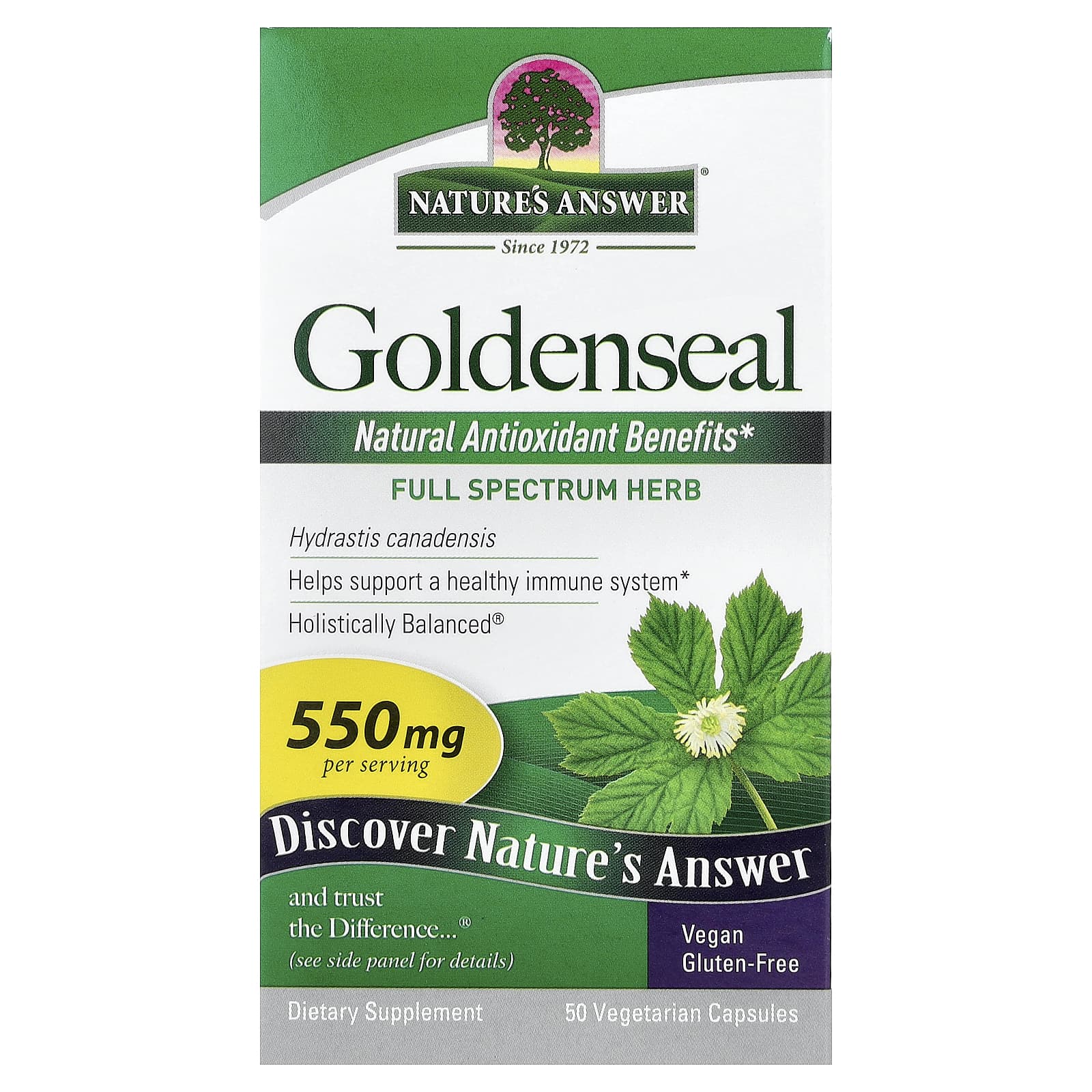 Nature's Answer Goldenseal – 50 gélules végétales — Tunisie