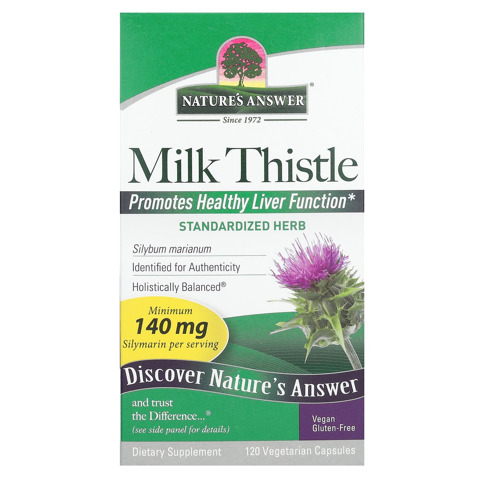 Nature's Answer Milk Thistle – 120 gélules végétales — Tunisie