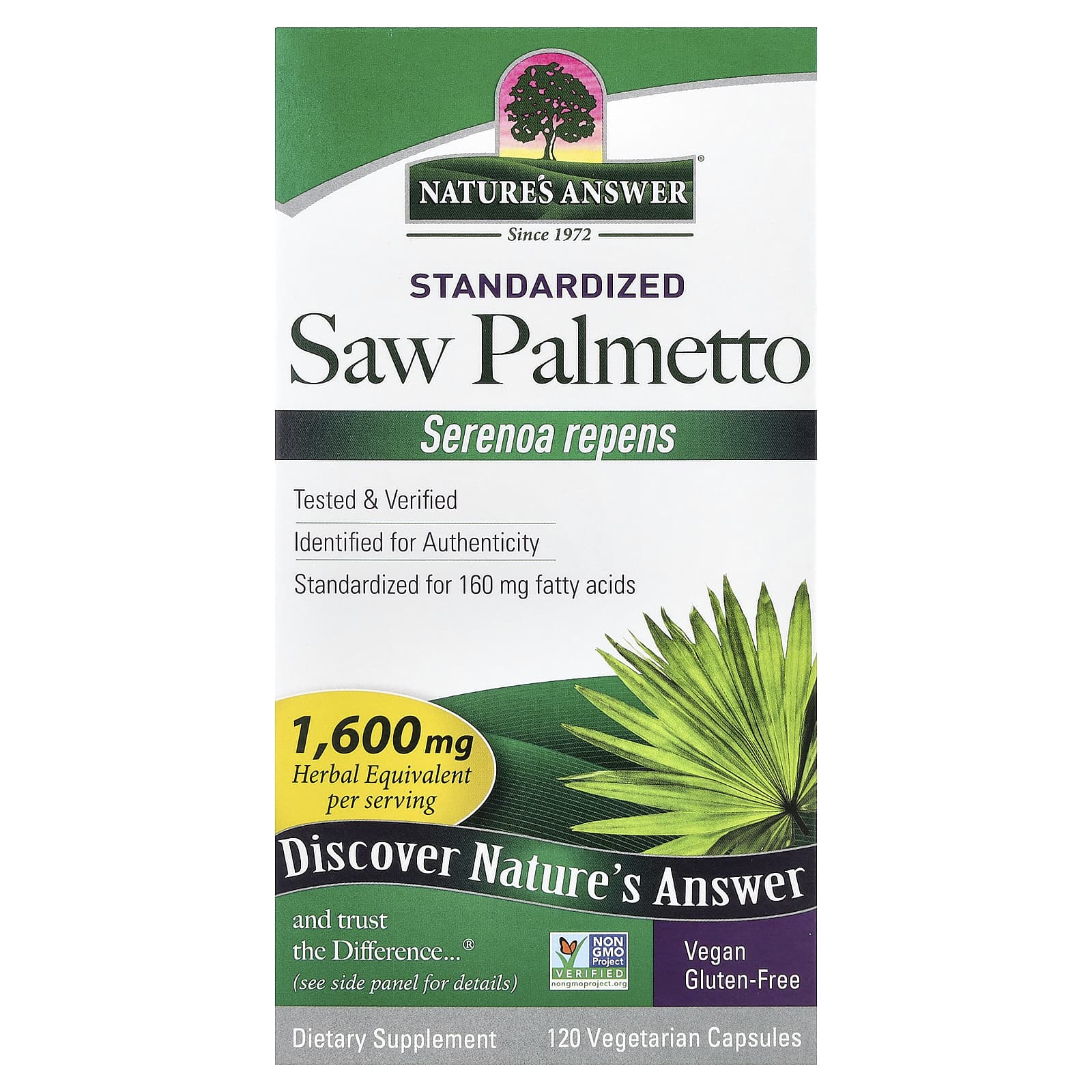 Nature's Answer Saw Palmetto, Standardized – 120 gélules végétales — Tunisie