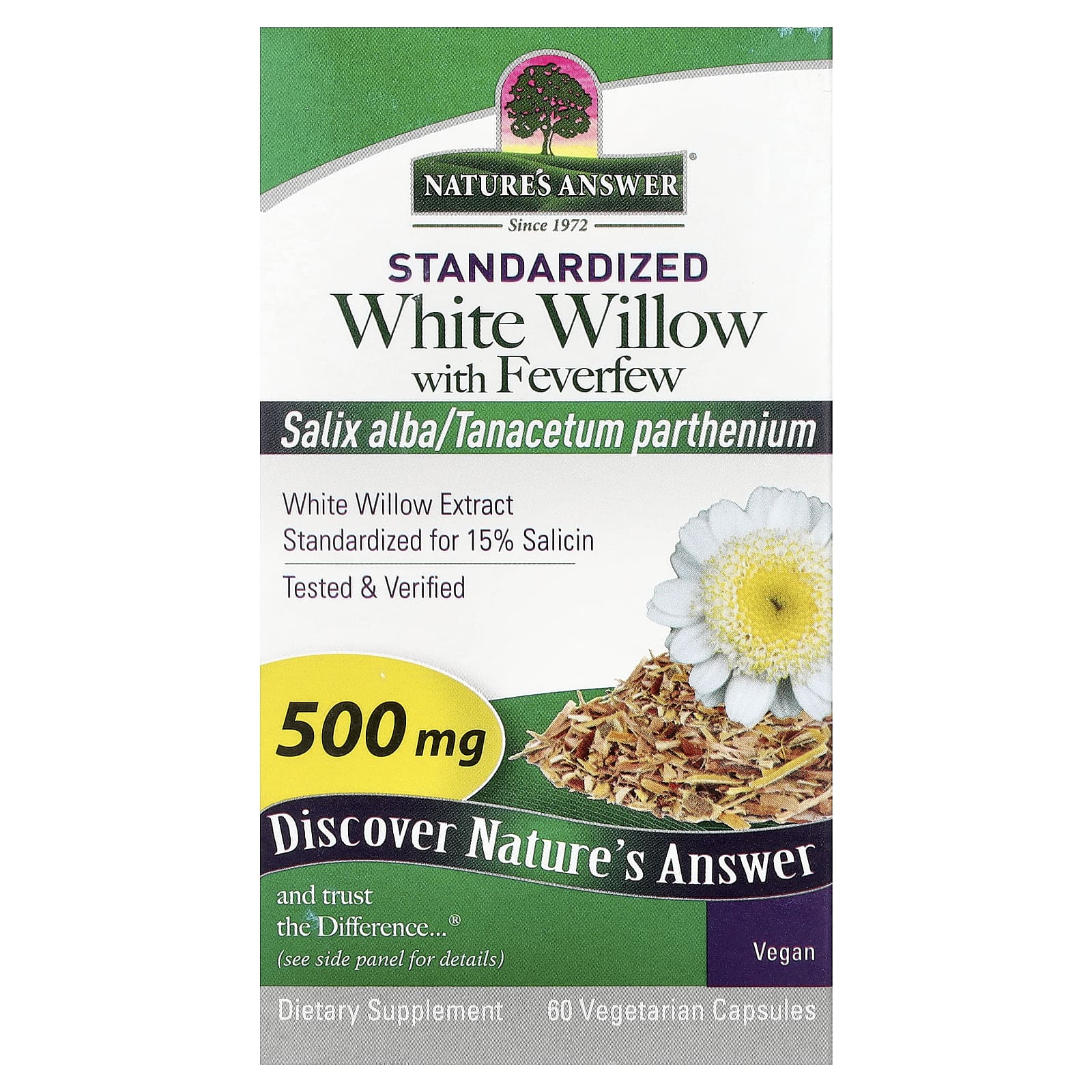 Nature's Answer White Willow with Feverfew – 60 gélules végétales — Tunisie