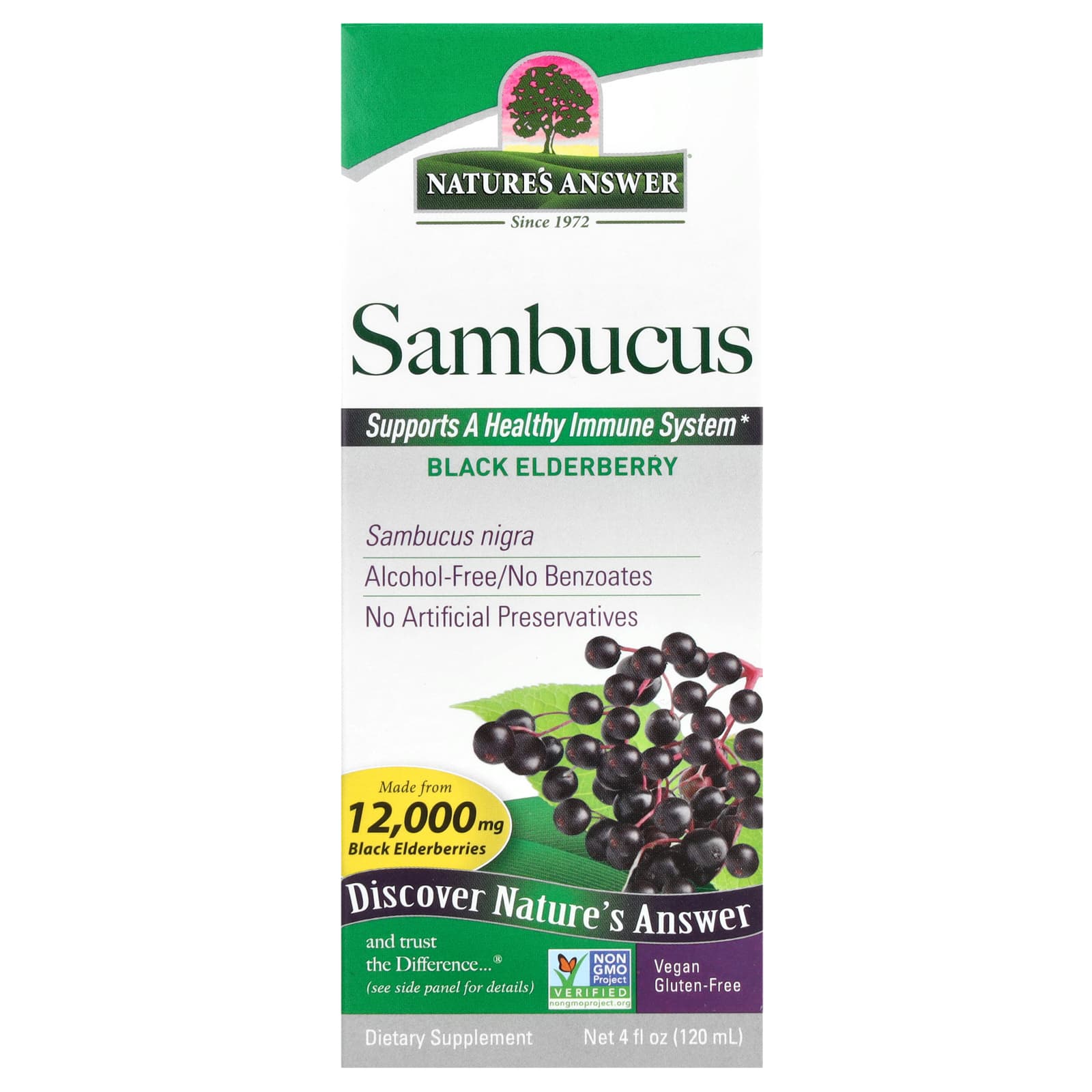Nature's Answer Sambucus, Alcohol-Free – Black Elderberry – 120 ml — Tunisie