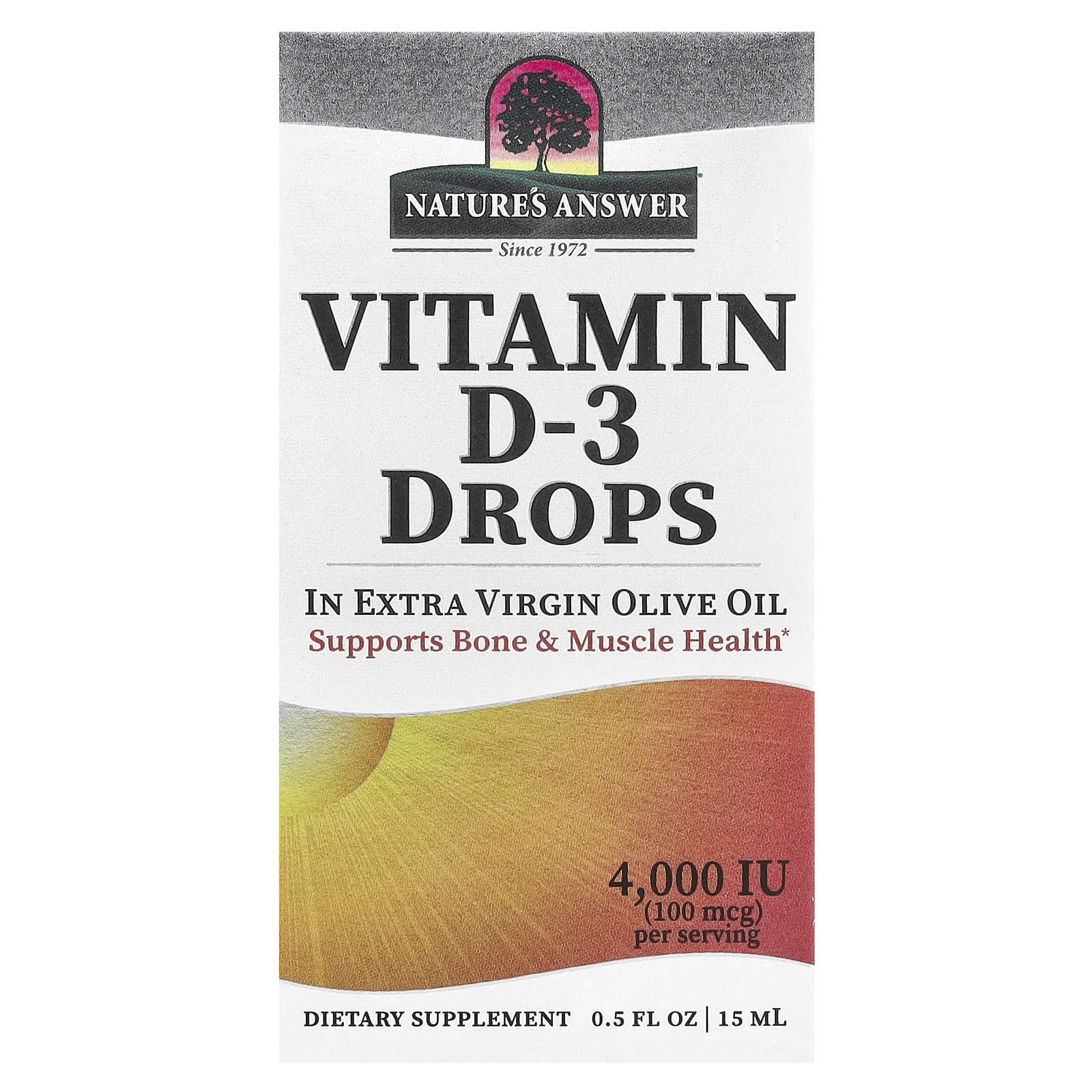 Nature's Answer Vitamin D-3 Drops, In Extra Virgin Olive Oil – 15 ml — Tunisie