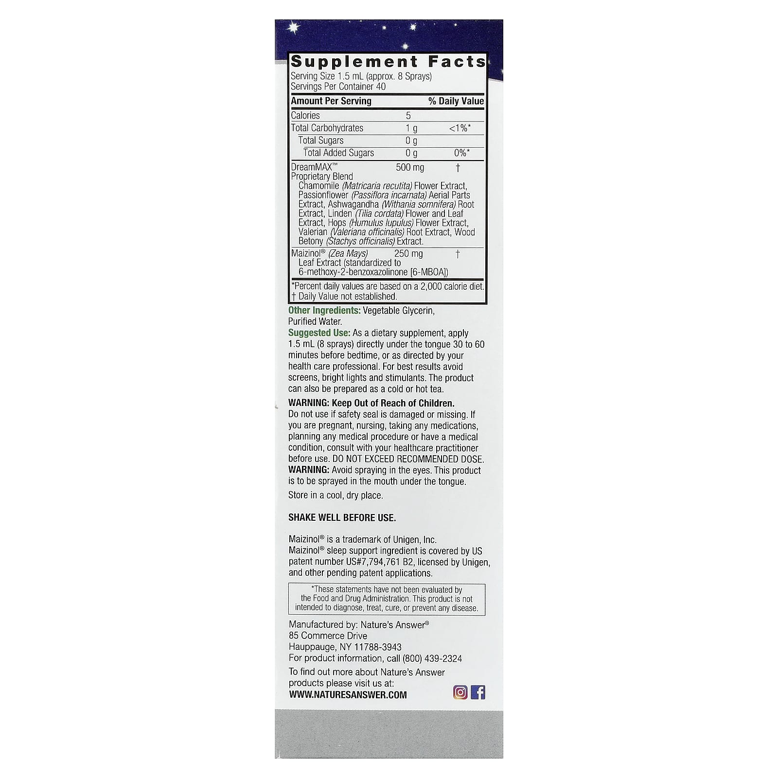 Nature's Answer DreamMAX, Sleep Spray – 60 ml — photo 2 sur 2
