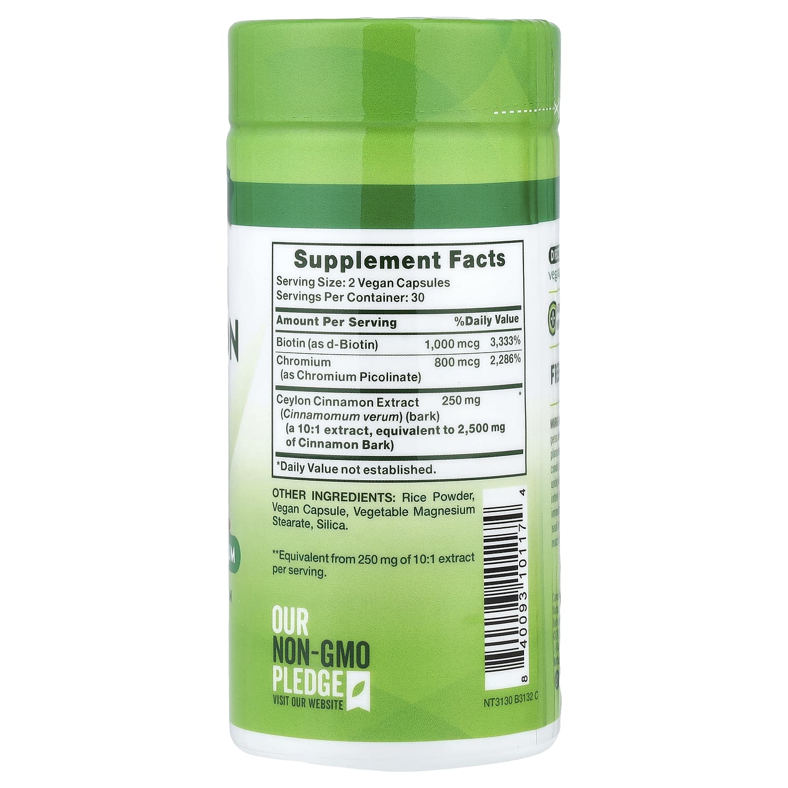 Nature's Truth Super Ceylon Cinnamon Plus Biotin & Chromium – Super Ceylon Cinnamon Plus Biotin & Chromium – 60 gélules — photo 2 sur 2