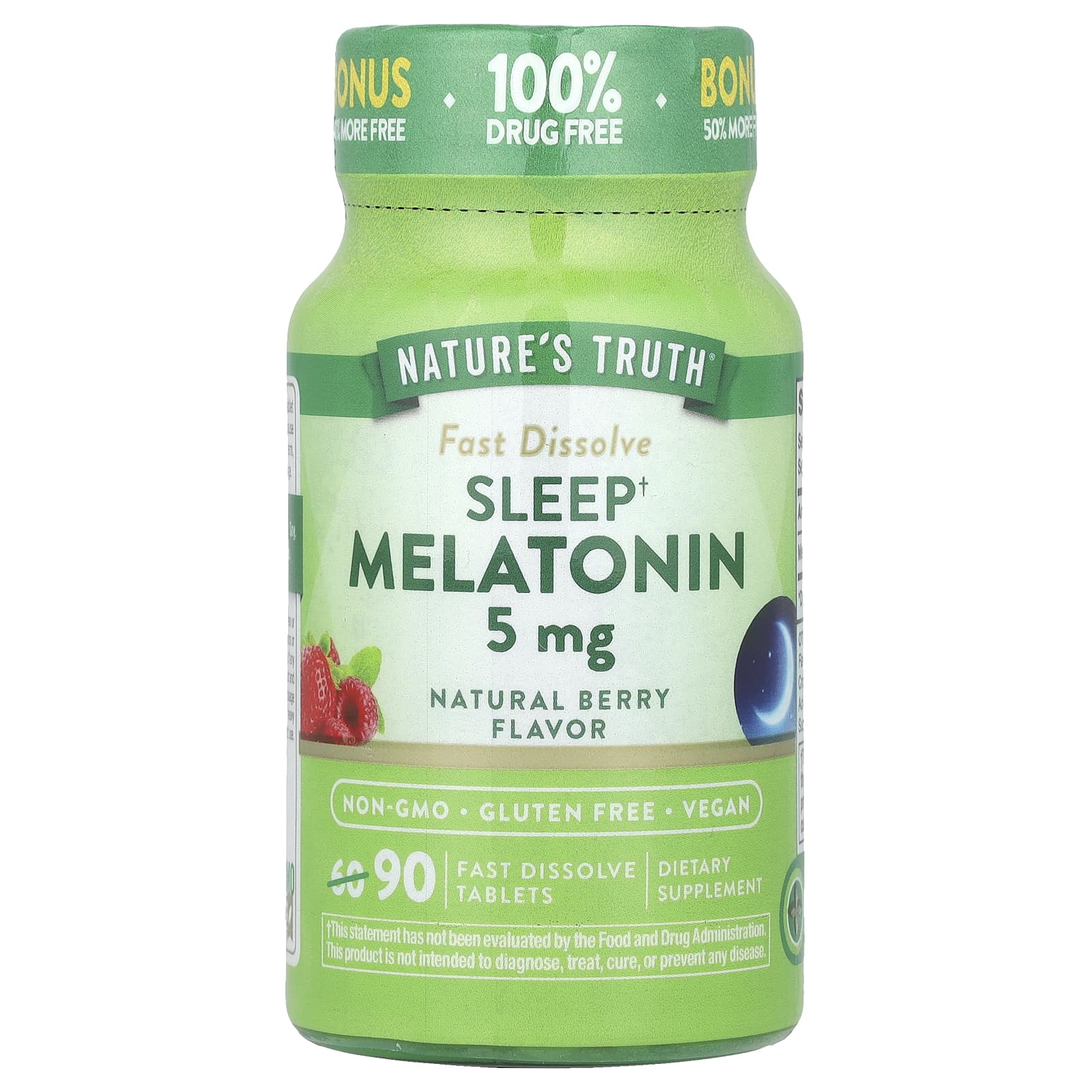 Nature's Truth Sleep Melatonin – Natural Berry – 90 comprimés – 5 mg — Tunisie