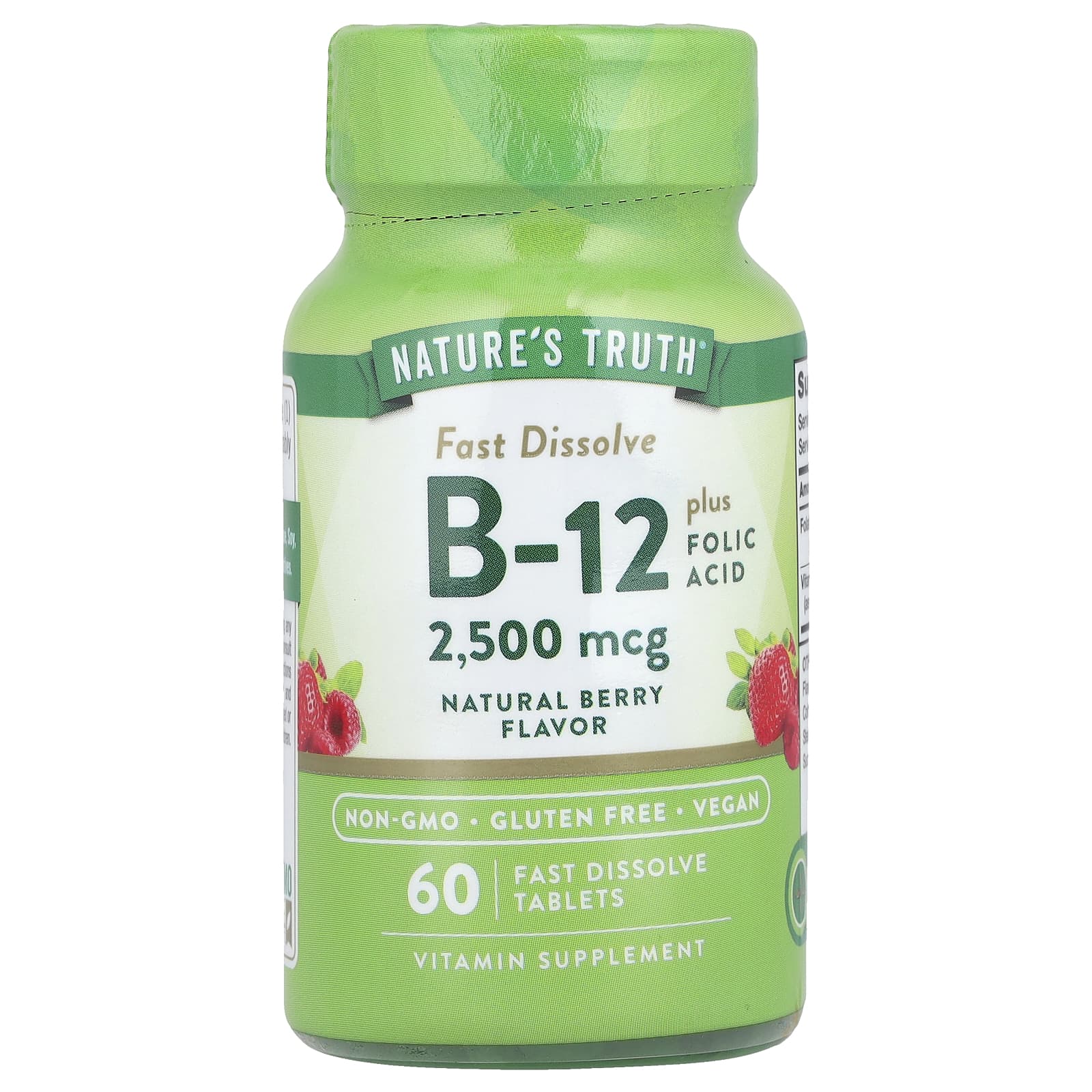 Nature's Truth Vitamin B-12 plus Folic Acid – Natural Berry – 2500 µg — Tunisie