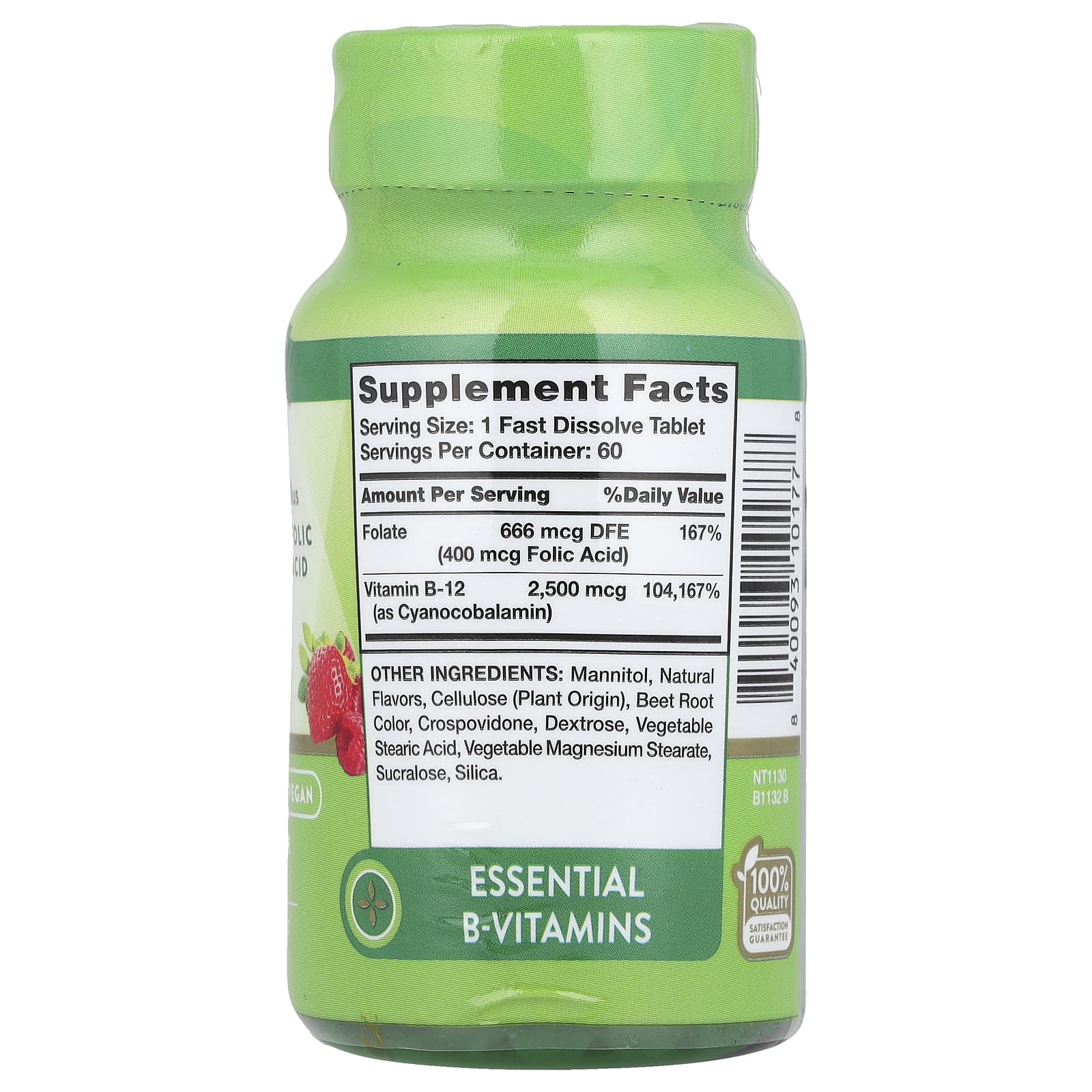Nature's Truth Vitamin B-12 plus Folic Acid – Natural Berry – 2500 µg — photo 2 sur 2