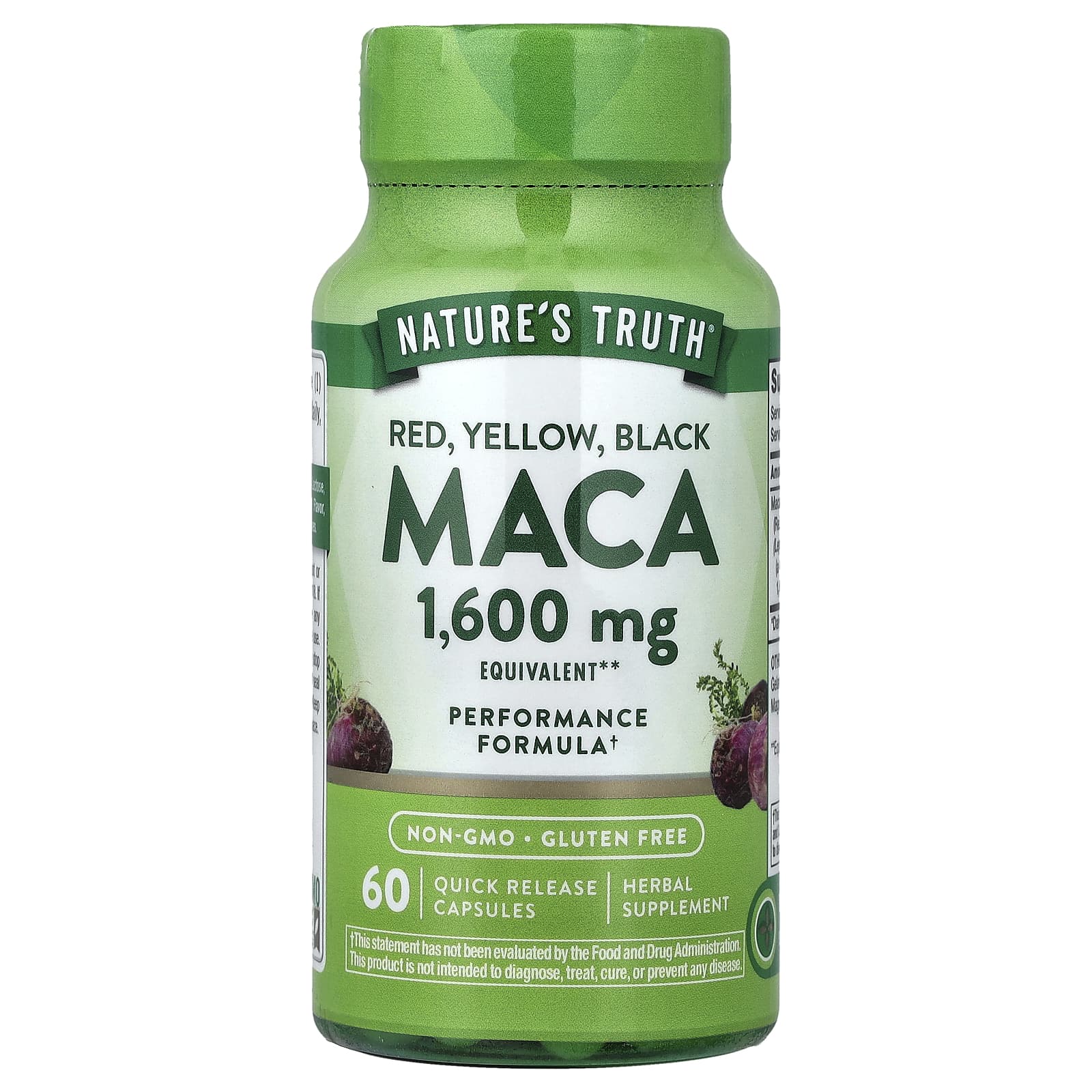 Nature's Truth Red, Yellow, Black Maca – 1600 mg — Tunisie