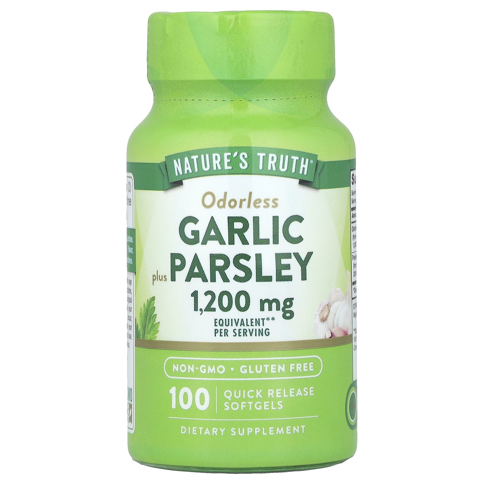 Nature's Truth Odorless Garlic Plus Parsley, 100 Quick Release Softgels — Tunisie