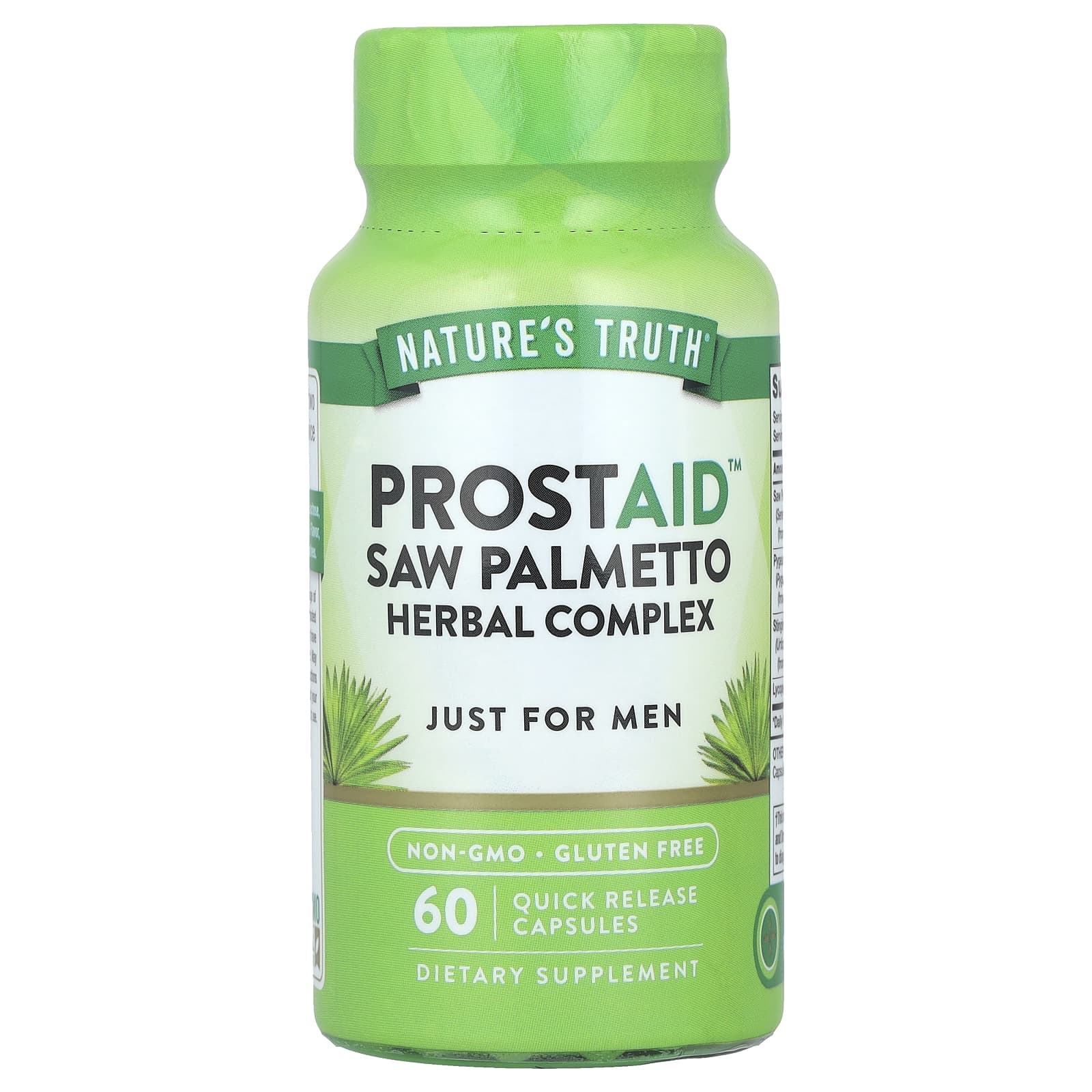 Nature's Truth ProstAid Saw Palmetto Herbal Complex, 60 Quick Release Capsules — Tunisie