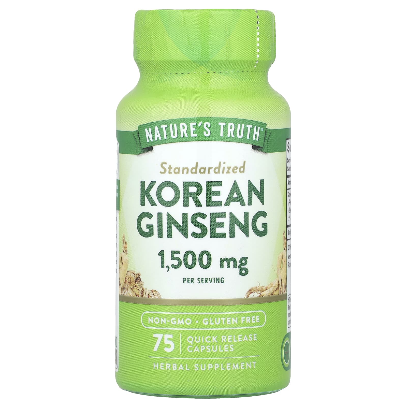 Nature's Truth Korean Ginseng, 75 Quick Release Capsules (500 mg per Capsule) — Tunisie