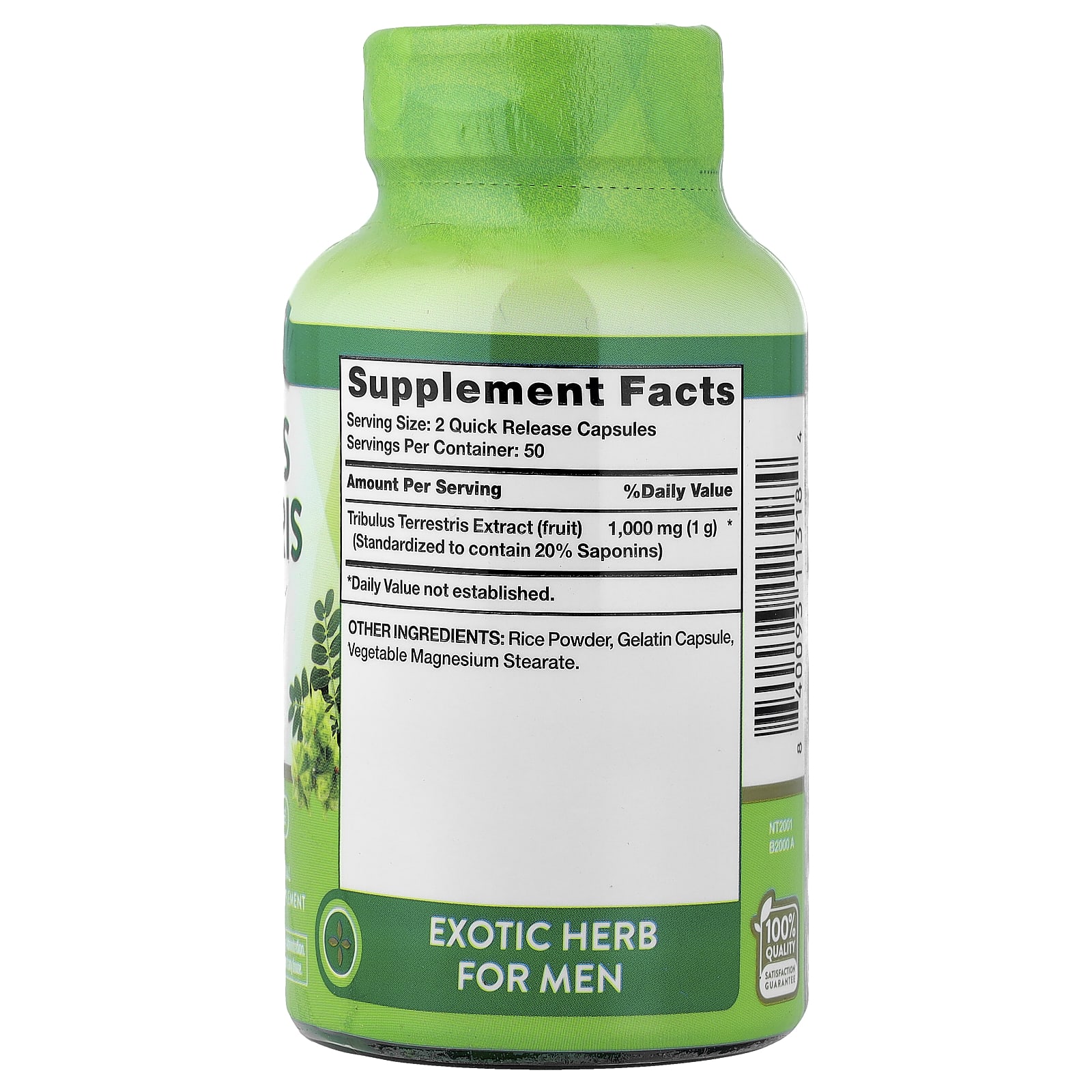 Nature's Truth Tribulus Terrestris, 100 Quick Release Capsules (500 mg per Capsule) — photo 2 sur 2